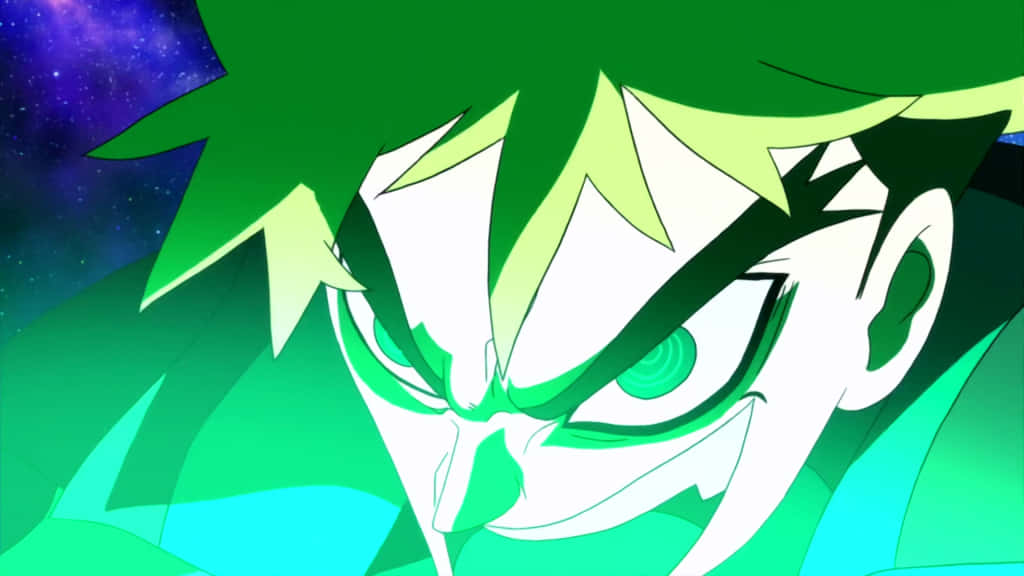 Kittan Bachika, spiky green hair, glowing eyes, SD Desktop Wallpaper