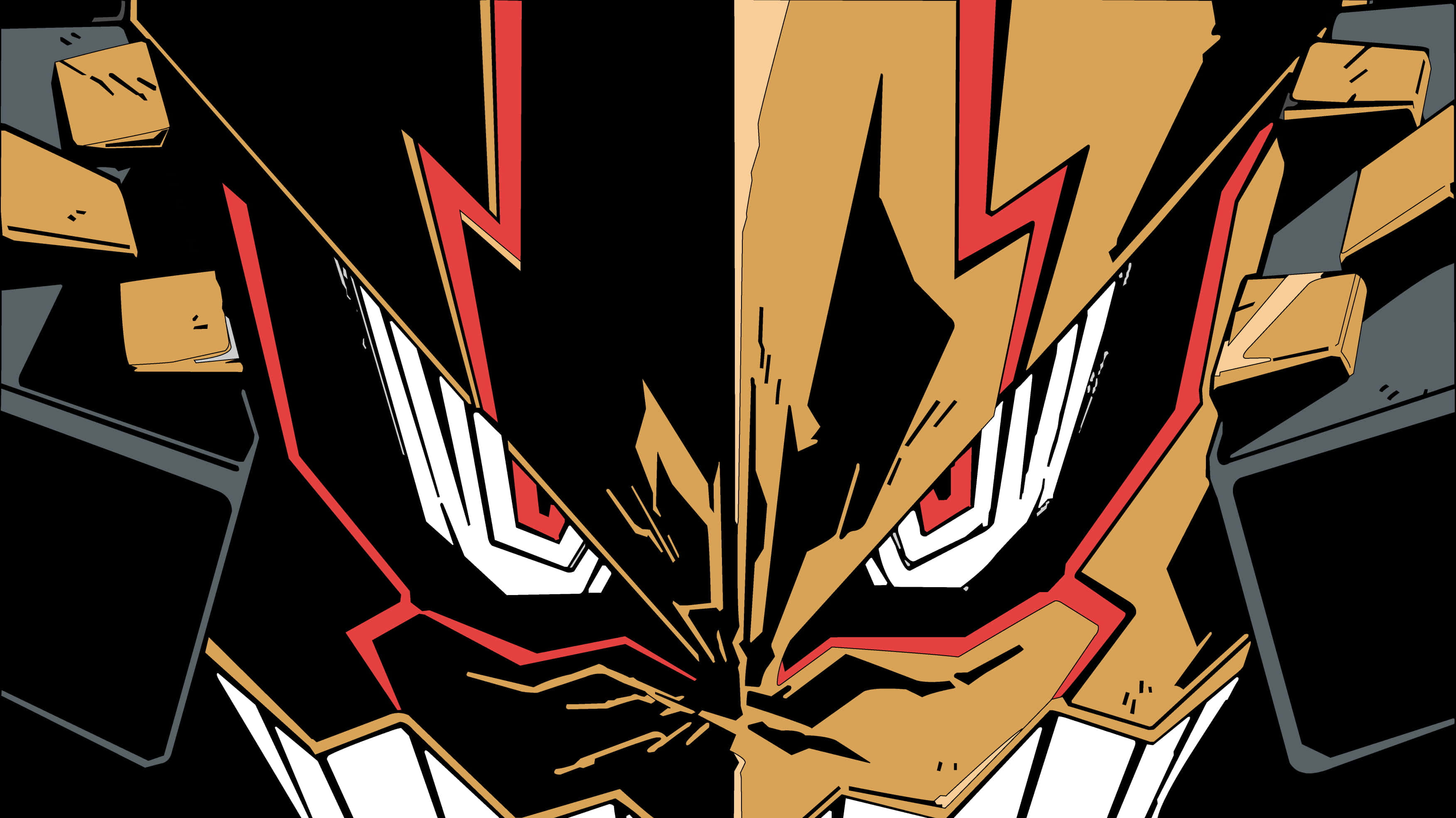 Kittan Bachika, gold, red, 2K Desktop Wallpaper