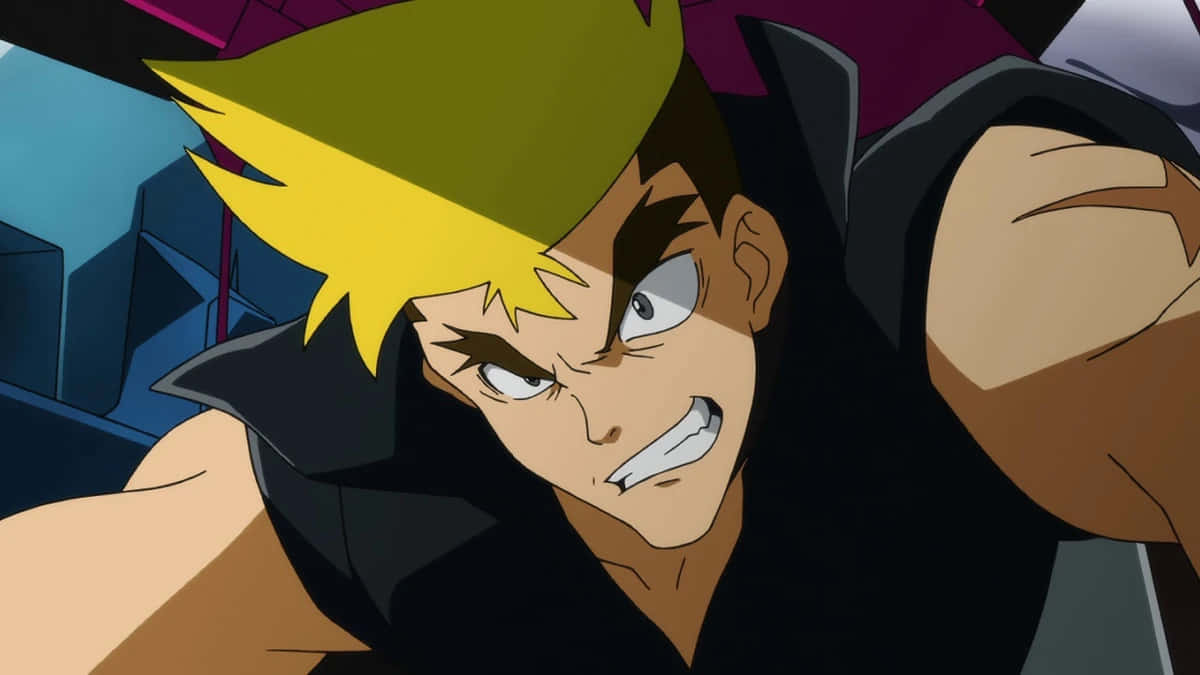 Kittan Bachika, spiky yellow hair, intense eyes, SD Desktop Wallpaper