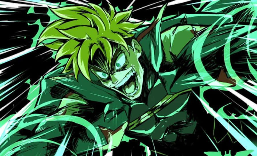 Kittan Bachika, spiky green hair, glowing eyes, SD Desktop Wallpaper
