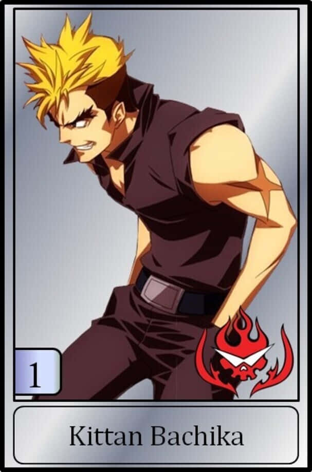 Kittan Bachika, spiky-haired anime character, dark outfit, SD Phone Wallpaper