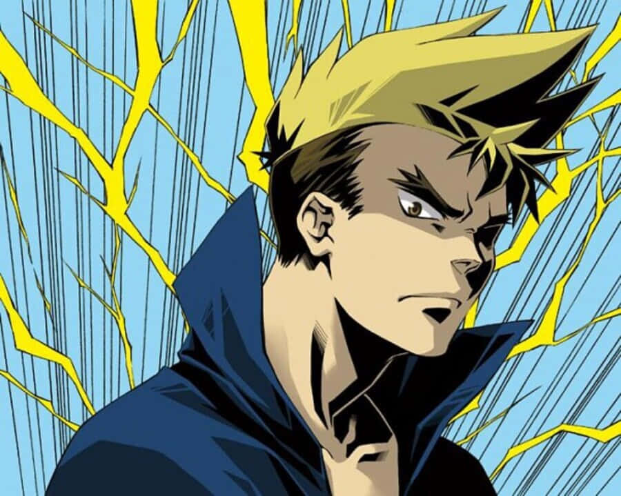 Kittan Bachika, spiky blonde hair, intense eyes, SD Desktop Wallpaper