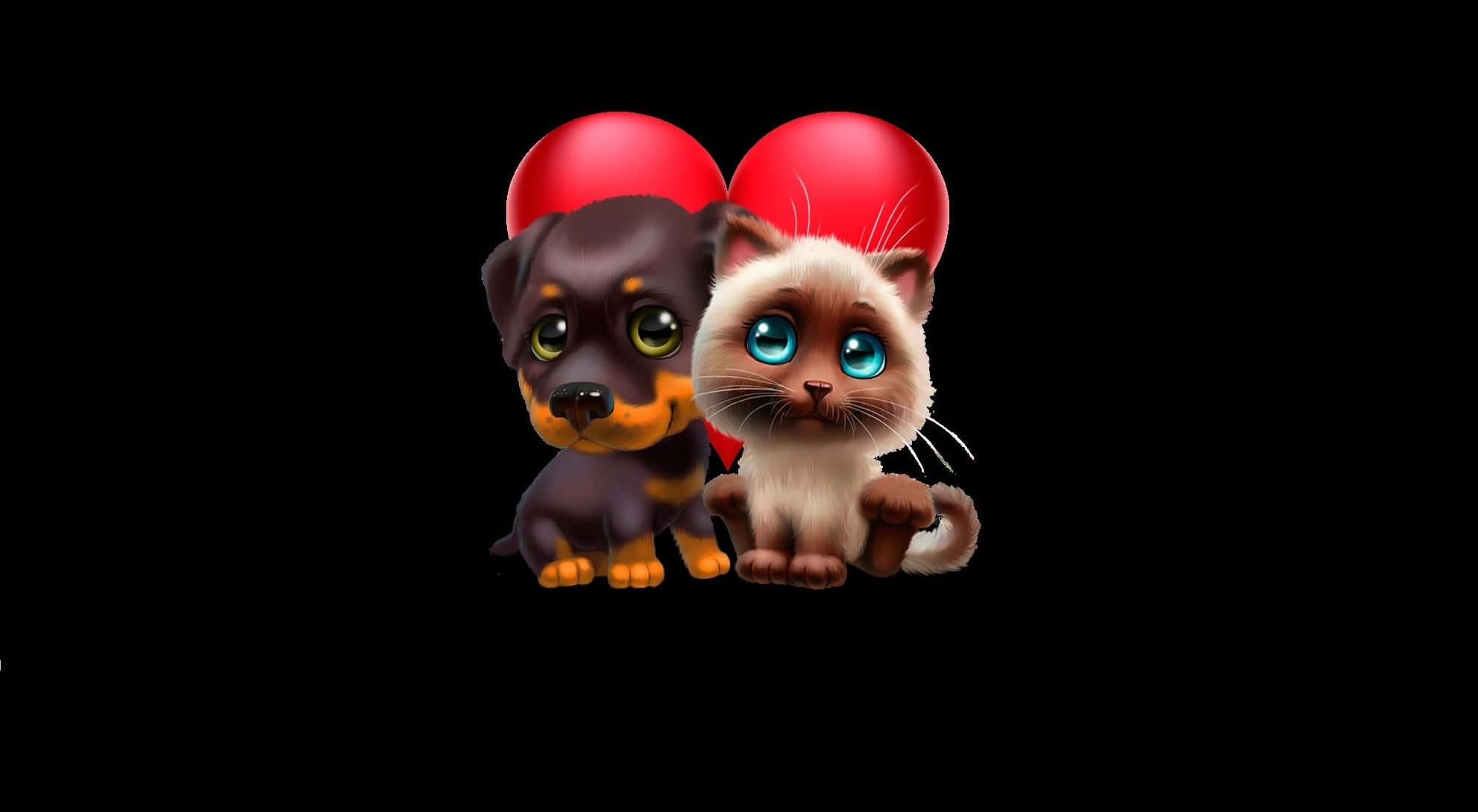 kitten, puppy, big eyes, Full HD Desktop Wallpaper