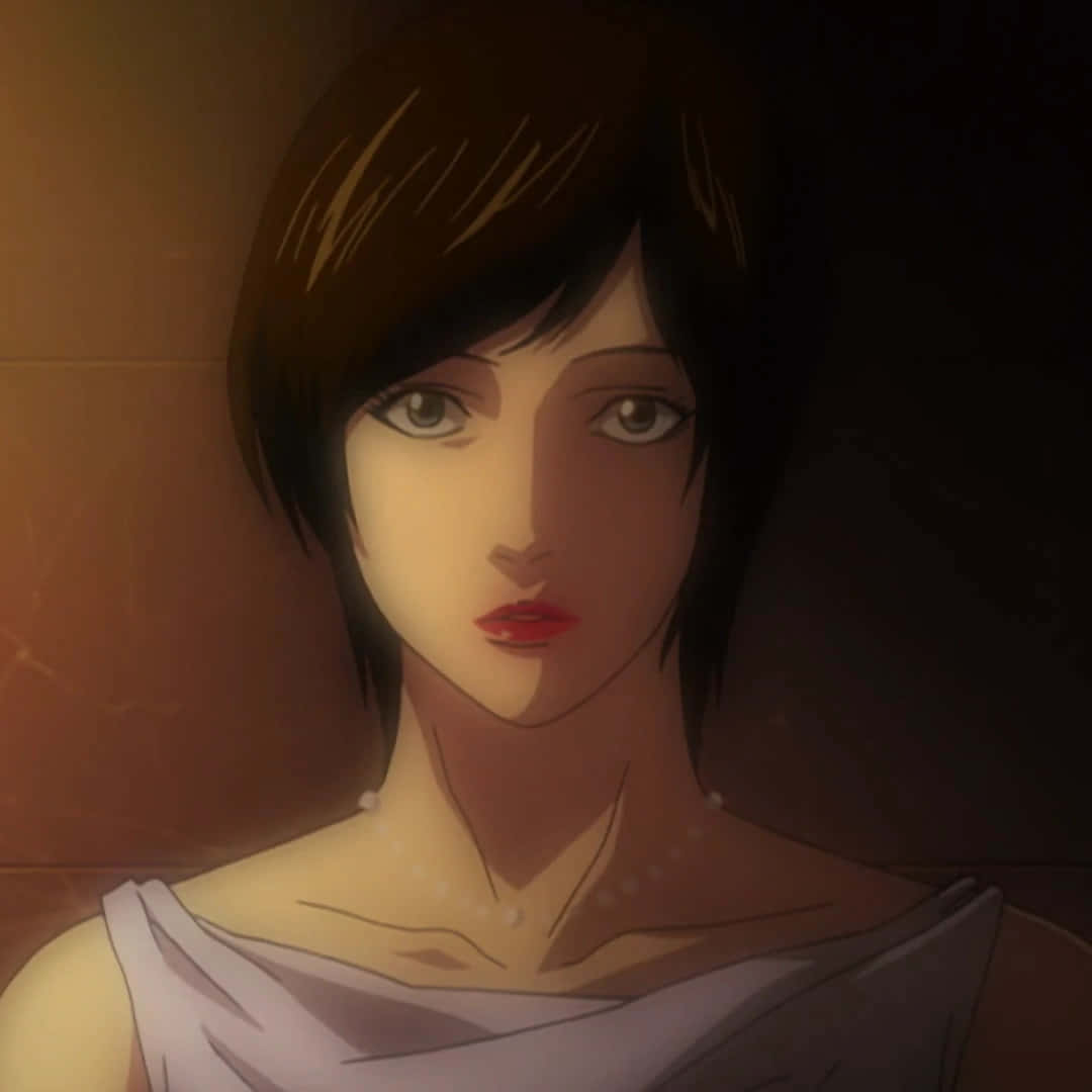 Kiyomi Takada, short dark hair, red lips, SD Desktop Wallpaper