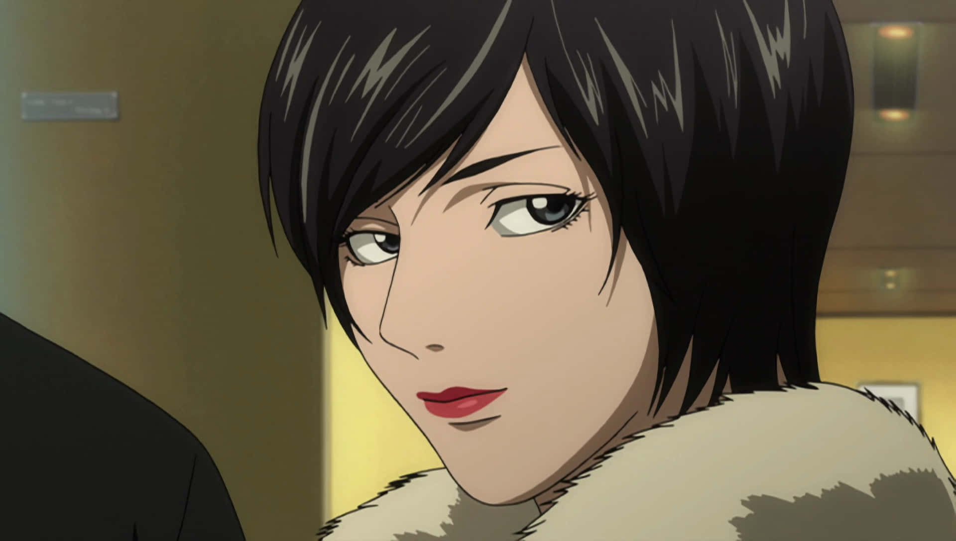 Kiyomi Takada, short black hair, red lips, Full HD Desktop Wallpaper