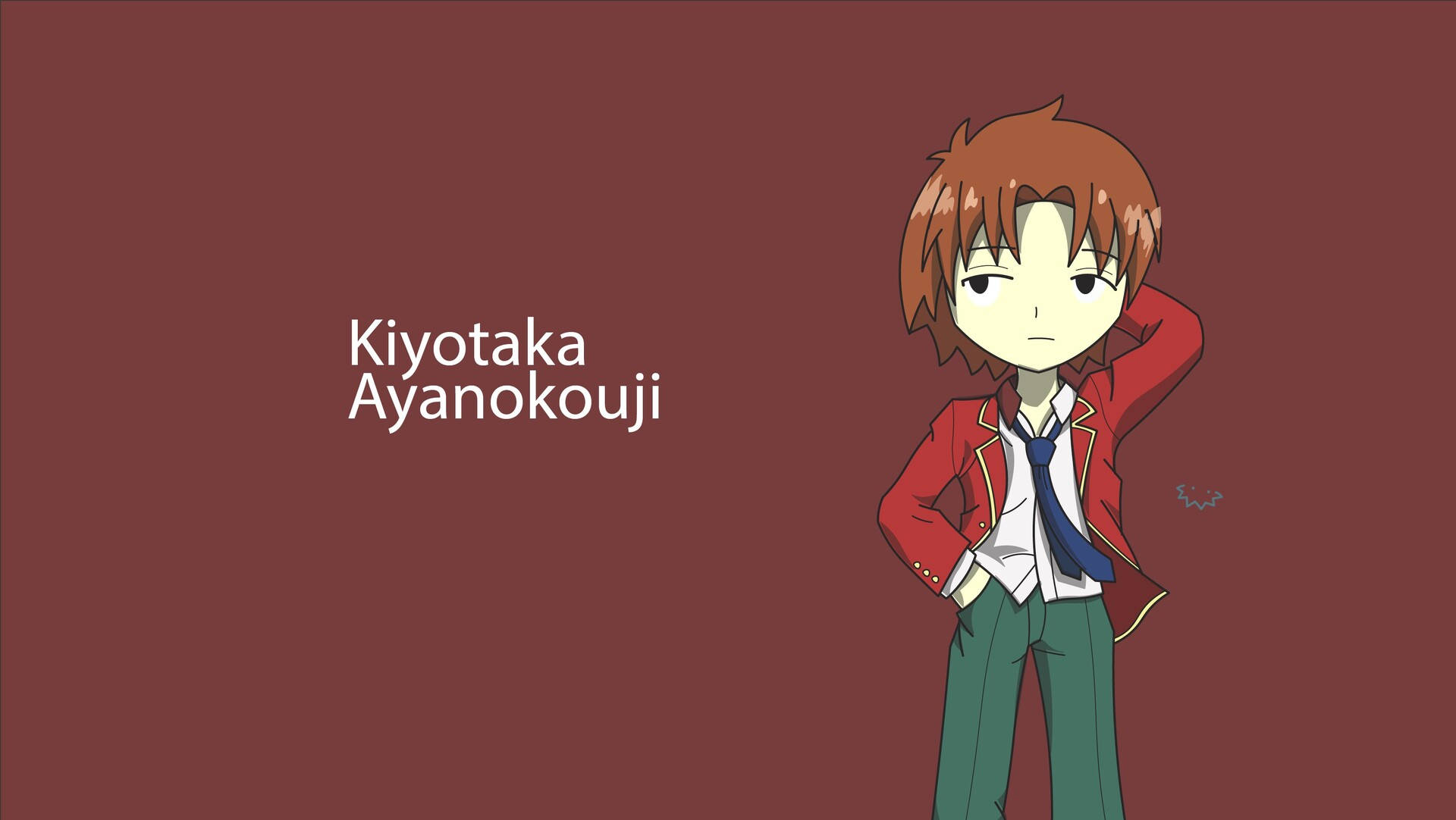 Kiyotaka Ayanokoji, chibi, red blazer, Full HD Desktop Wallpaper