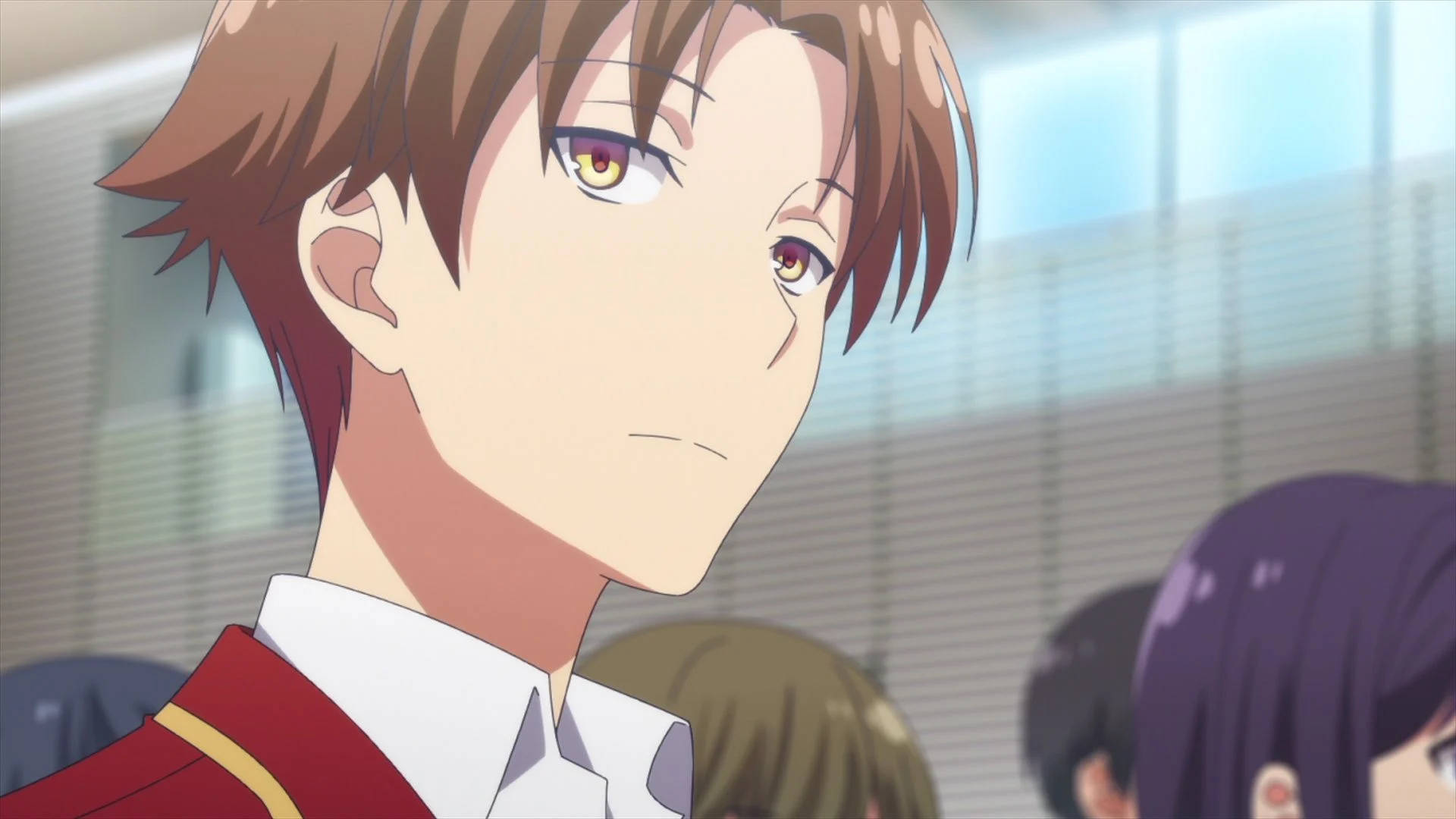 Kiyotaka Ayanokoji, brown hair, amber eyes, Full HD Desktop Wallpaper