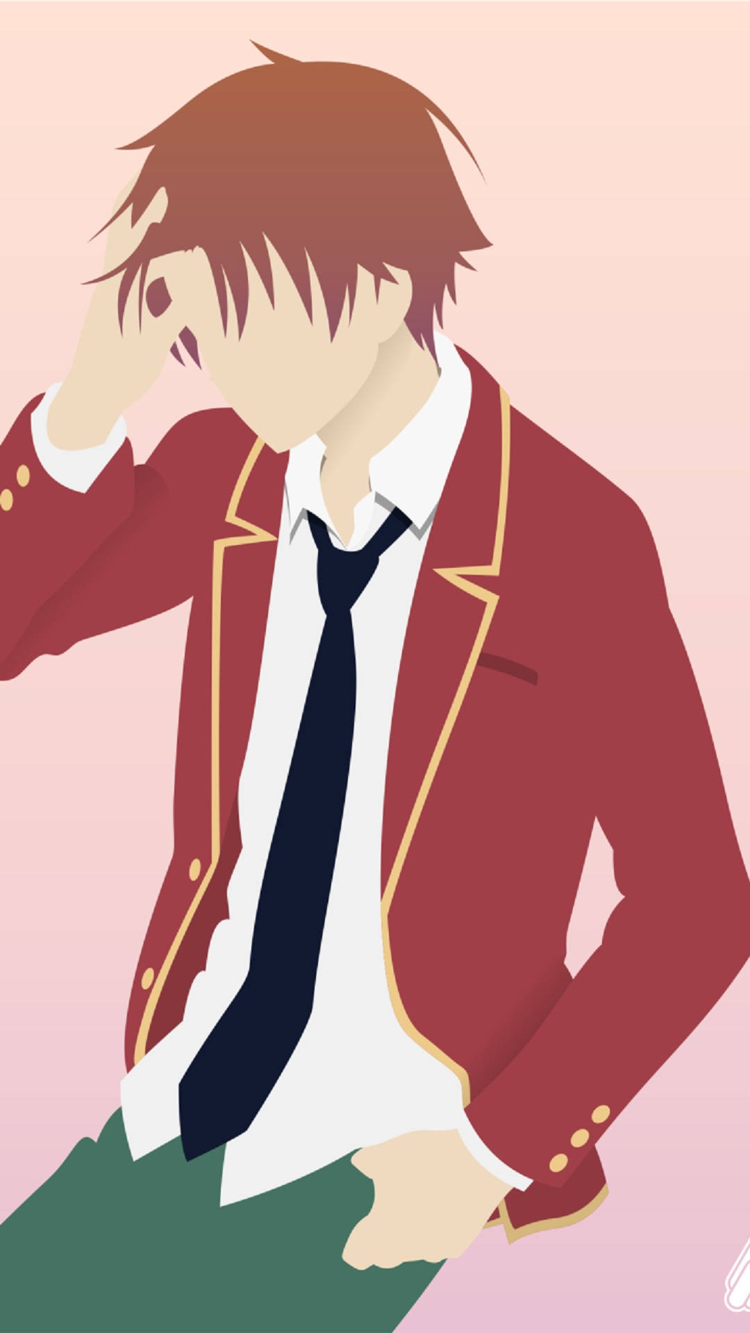 Kiyotaka Ayanokoji, red school blazer, gold trim, Full HD Phone Wallpaper