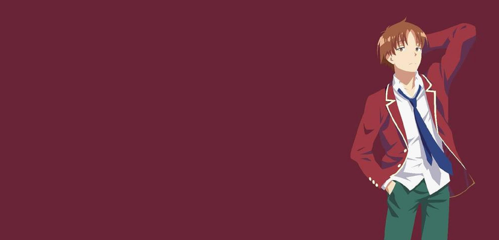 Kiyotaka Ayanokoji, maroon banner, red blazer, Full HD Desktop Wallpaper