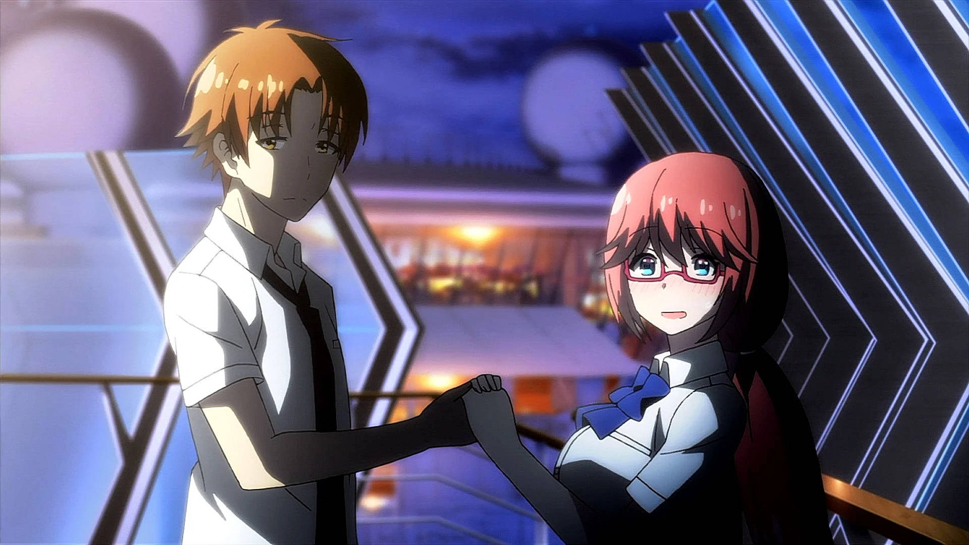 Kiyotaka Ayanokoji, girl, futuristic balcony, Full HD Desktop Wallpaper