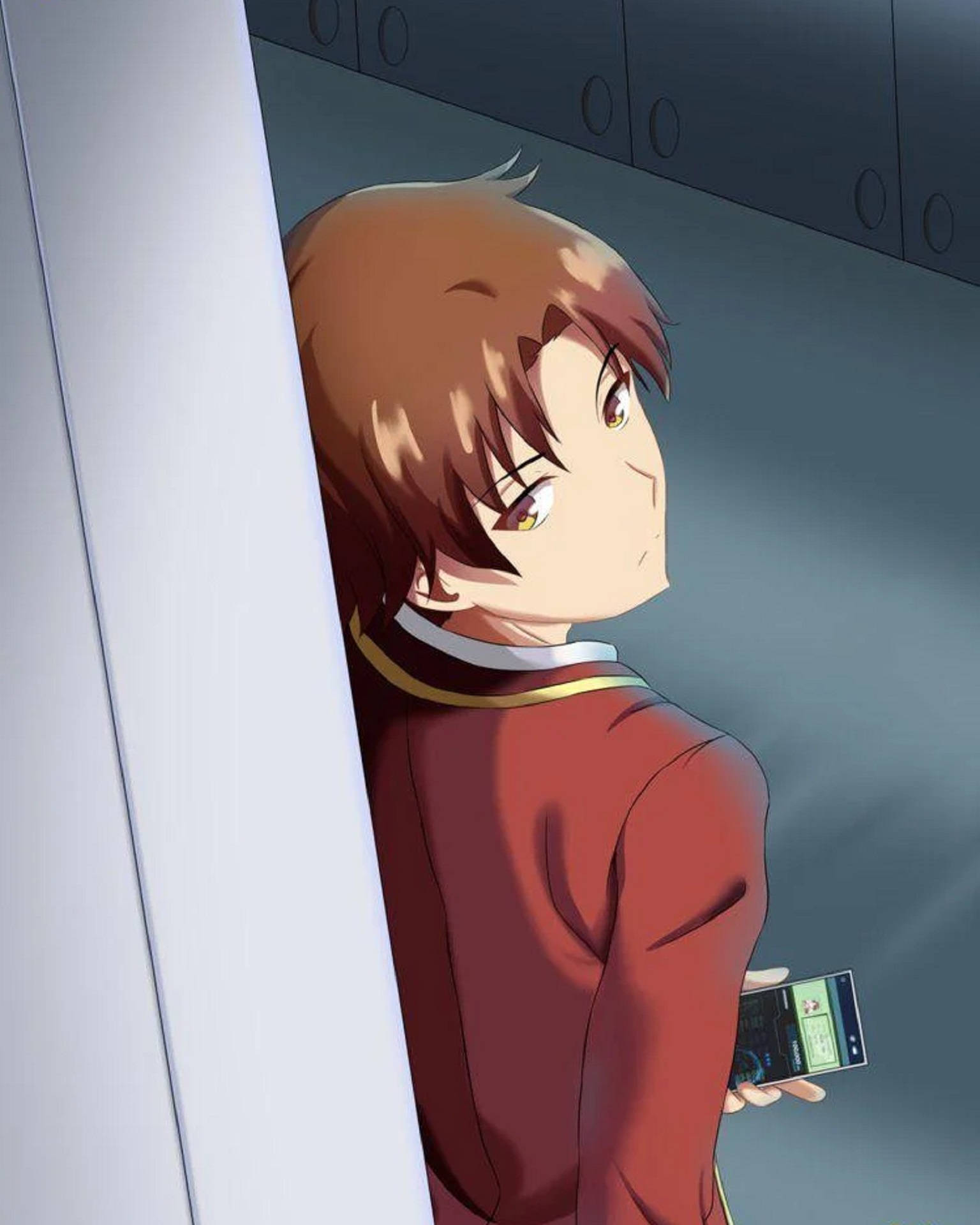 Kiyotaka Ayanokoji, red uniform, brown-haired, Full HD Phone Wallpaper
