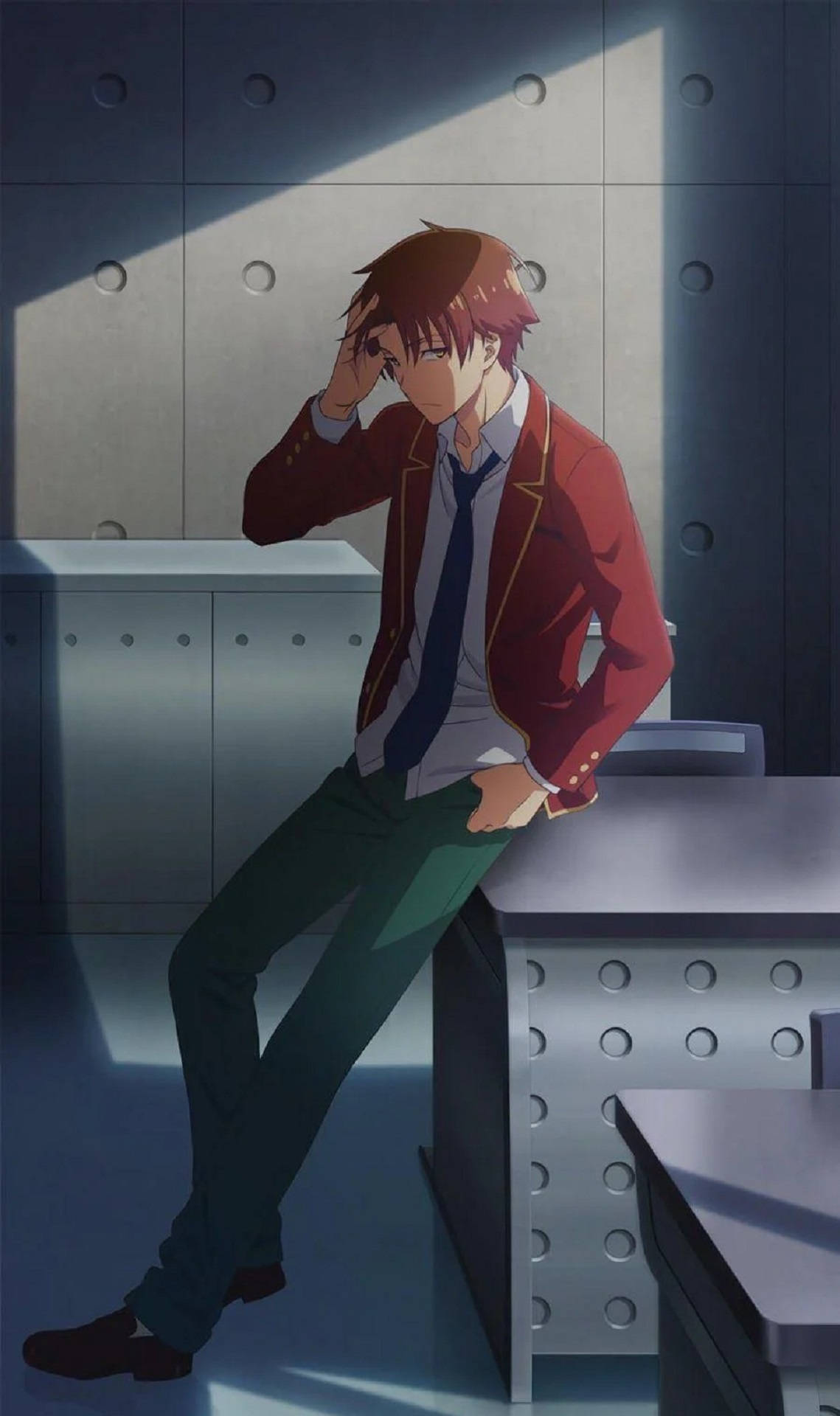 Kiyotaka Ayanokoji, red-haired anime boy, red blazer, Full HD Phone Wallpaper