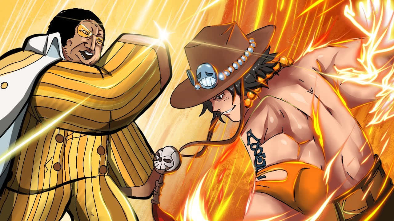 Kizaru, anime characters, fiery battle, HD Desktop Wallpaper