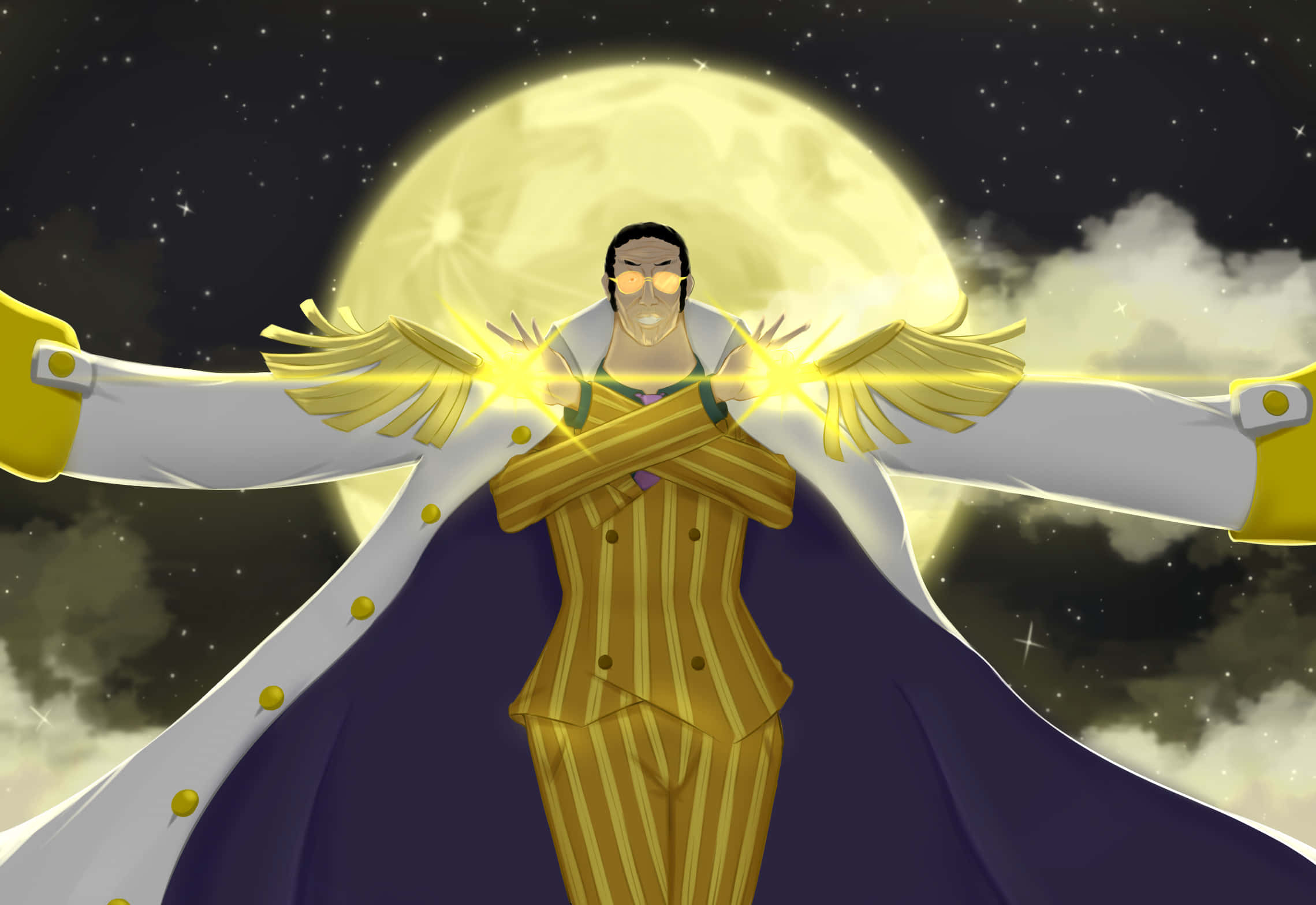Kizaru, golden wings, glowing hands, Full HD Desktop Wallpaper