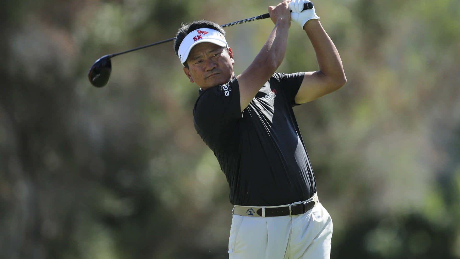 Kj Choi, golf club, black shirt, Full HD Desktop Wallpaper