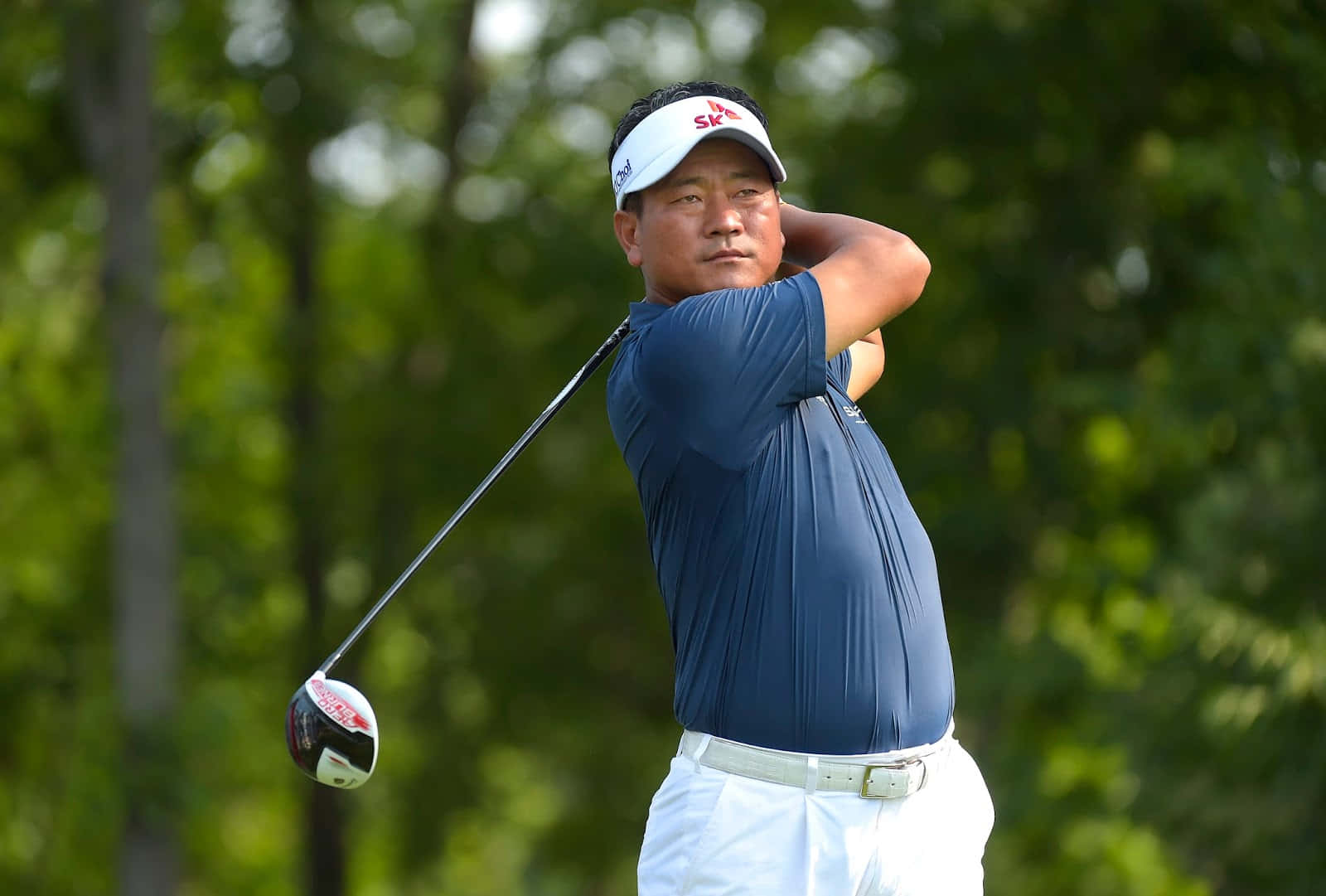 KJ Choi, professional golf player, mid-swing, HD Desktop Wallpaper