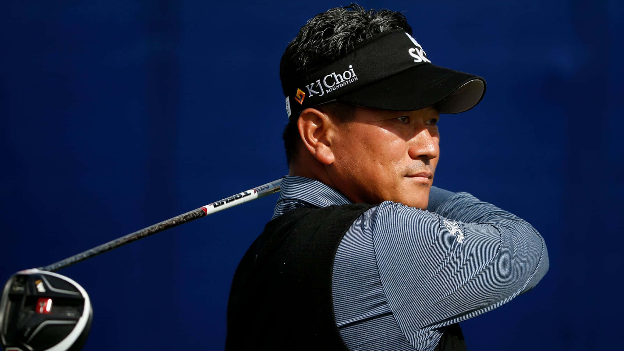 K.J. Choi, golfer, mid-swing, Full HD Desktop Wallpaper