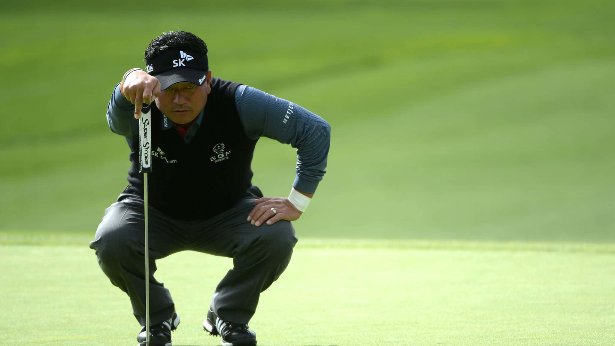 Kj Choi, golf course, putt, Full HD Desktop Wallpaper