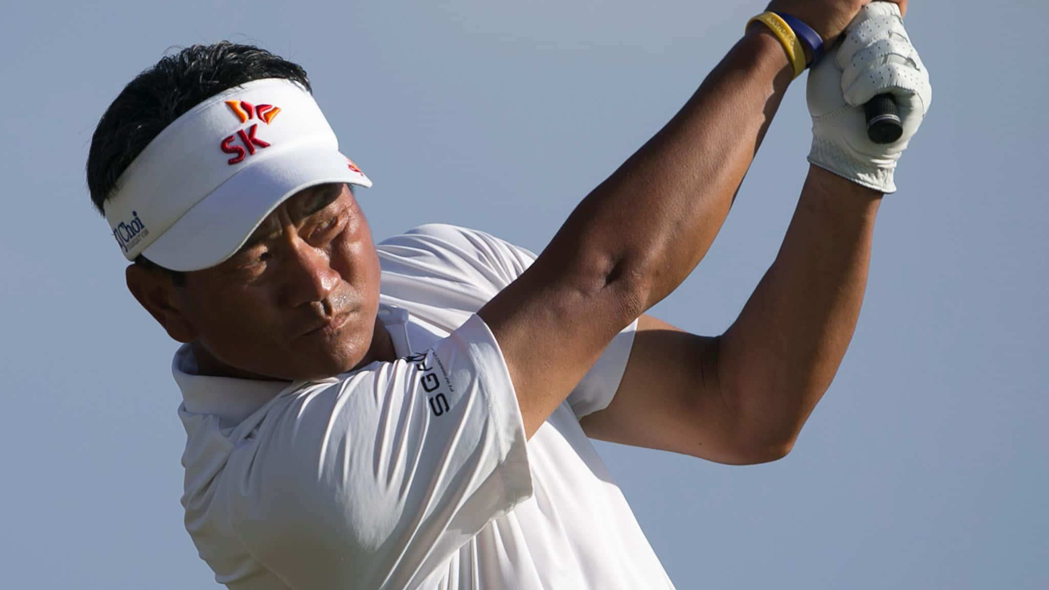 Kj Choi, white visor, white shirt, Full HD Desktop Wallpaper