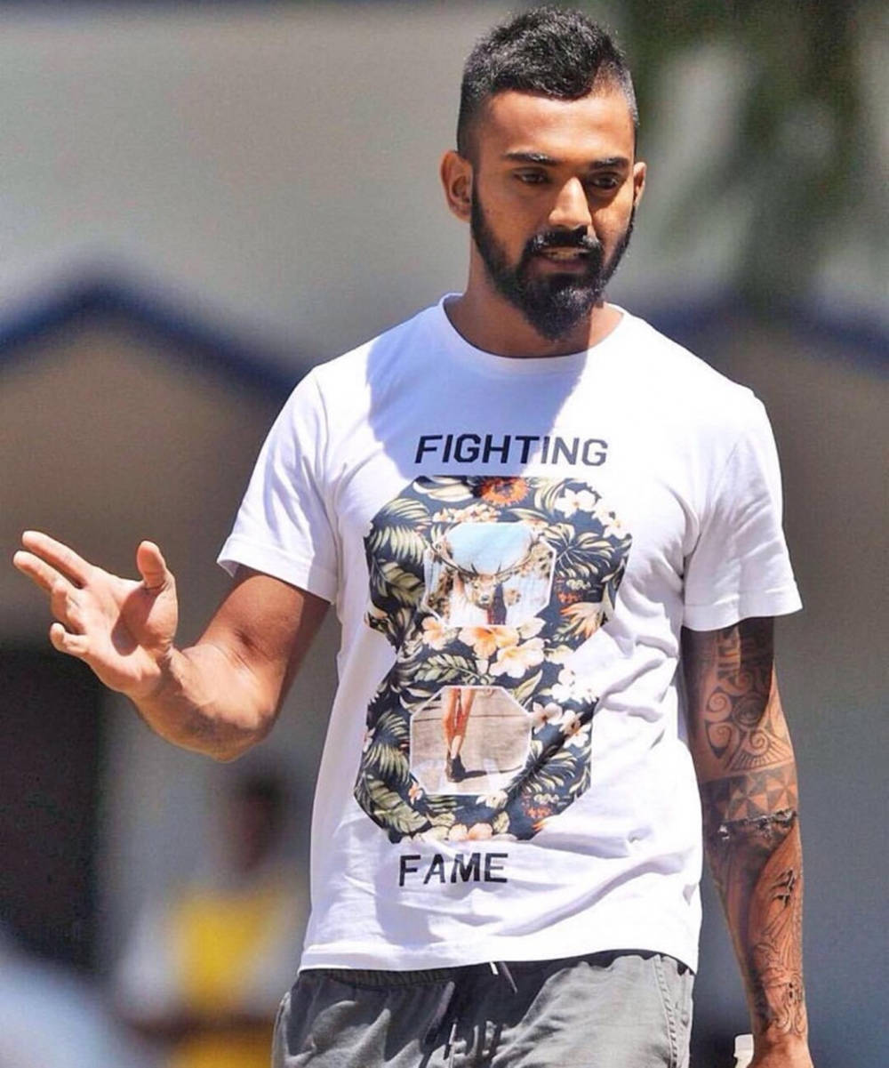 KL Rahul, fighting fame, white t-shirt, SD Phone Wallpaper