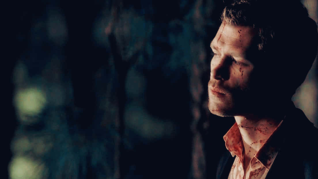 Klaus Mikaelson, bloodied face, bloodied shirt, SD Desktop Wallpaper