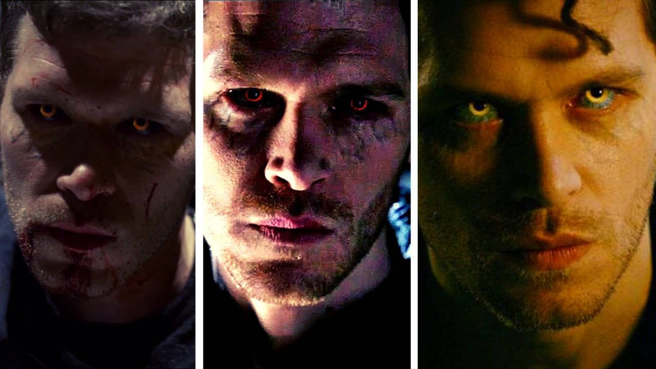 Klaus Mikaelson, glowing eyes, bloodied face, HD Desktop Wallpaper