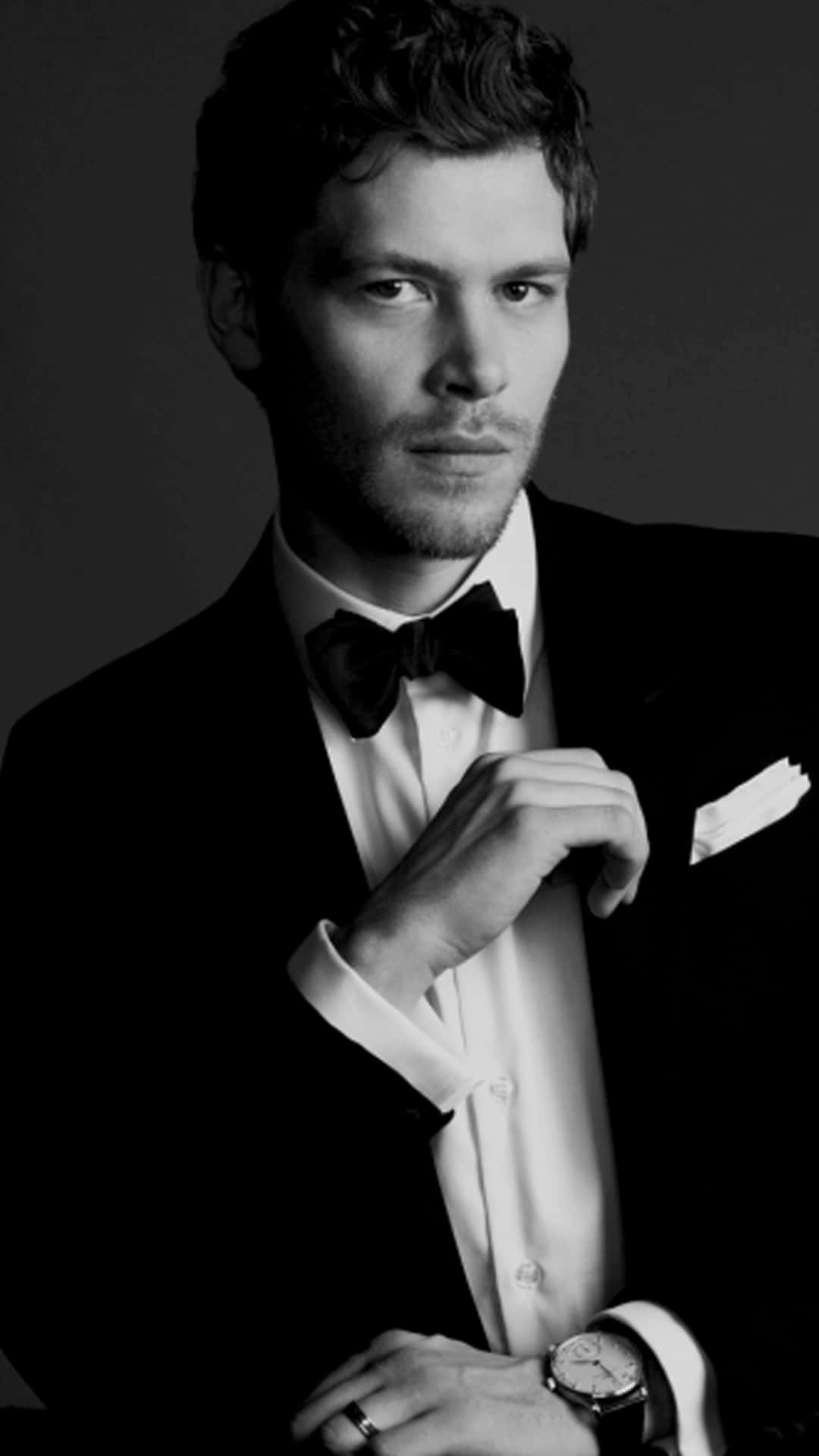 Klaus Mikaelson, tuxedo, bow tie, Full HD Phone Wallpaper