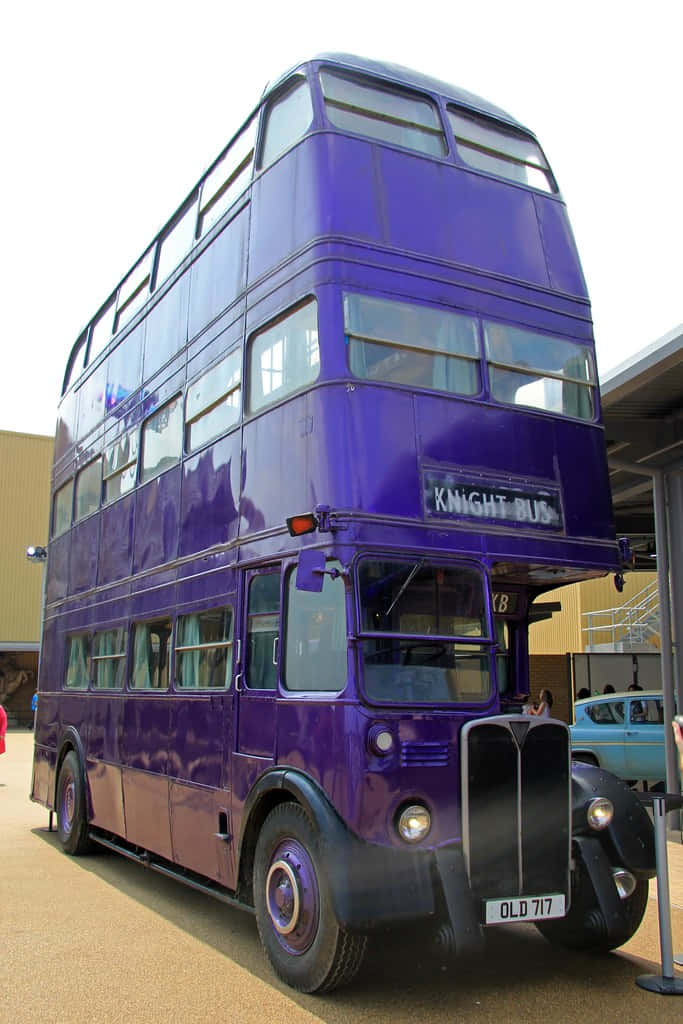 Knight Bus, purple, double-decker bus, SD Phone Wallpaper