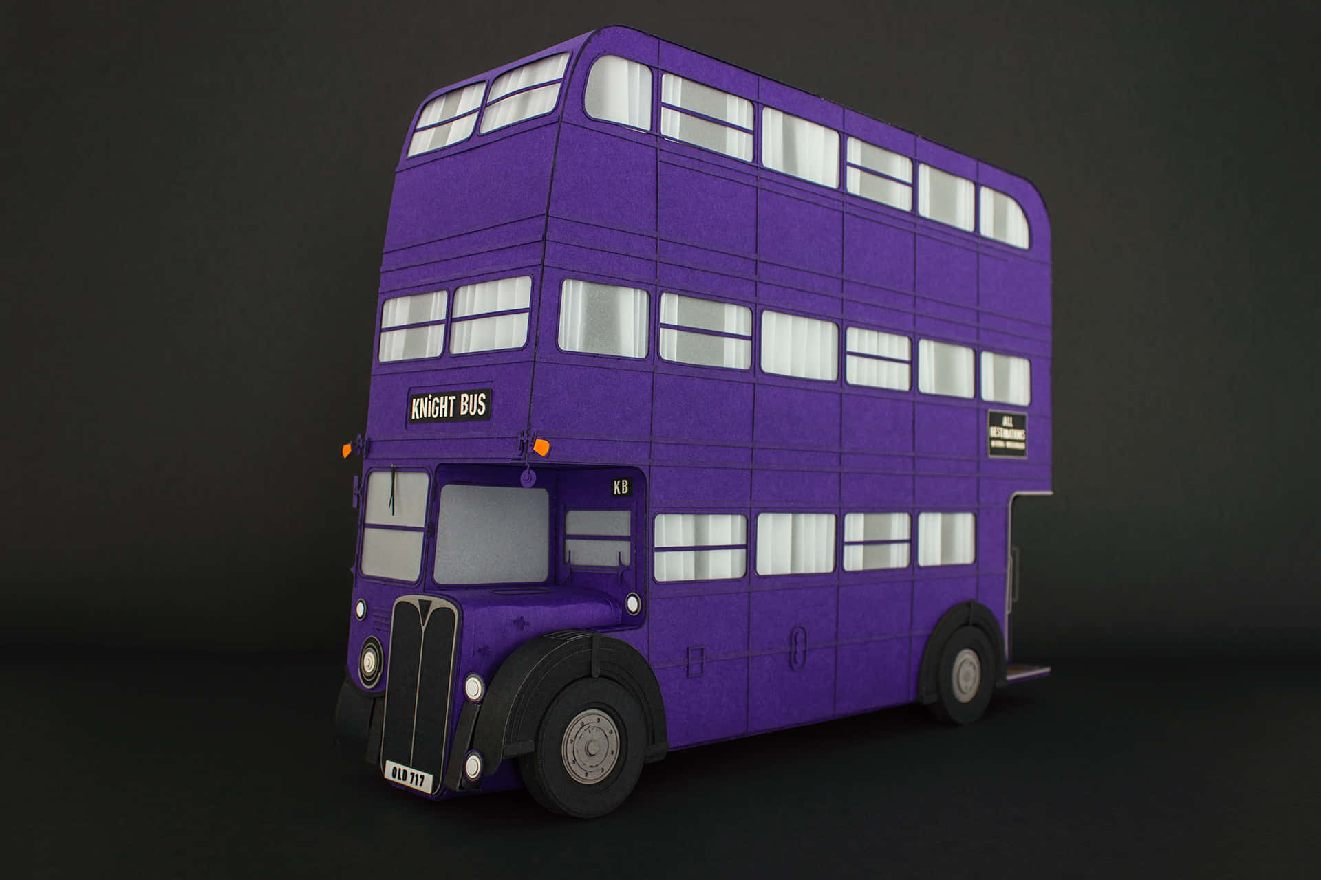 Knight Bus, purple, double-decker, Full HD Desktop Wallpaper