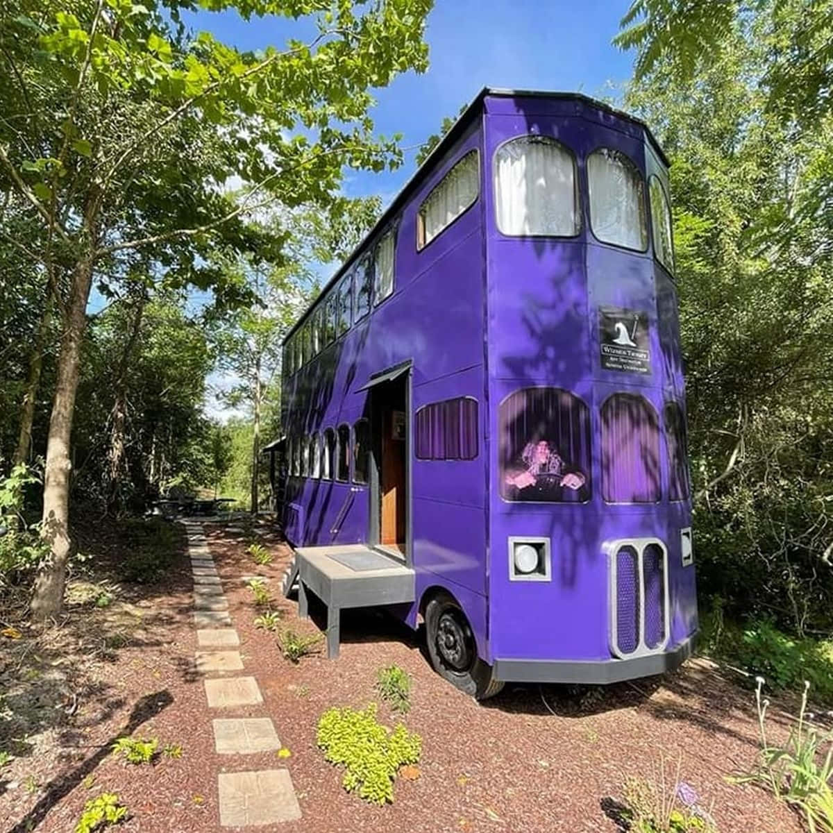 Knight Bus, purple, double-decker bus, SD Desktop Wallpaper