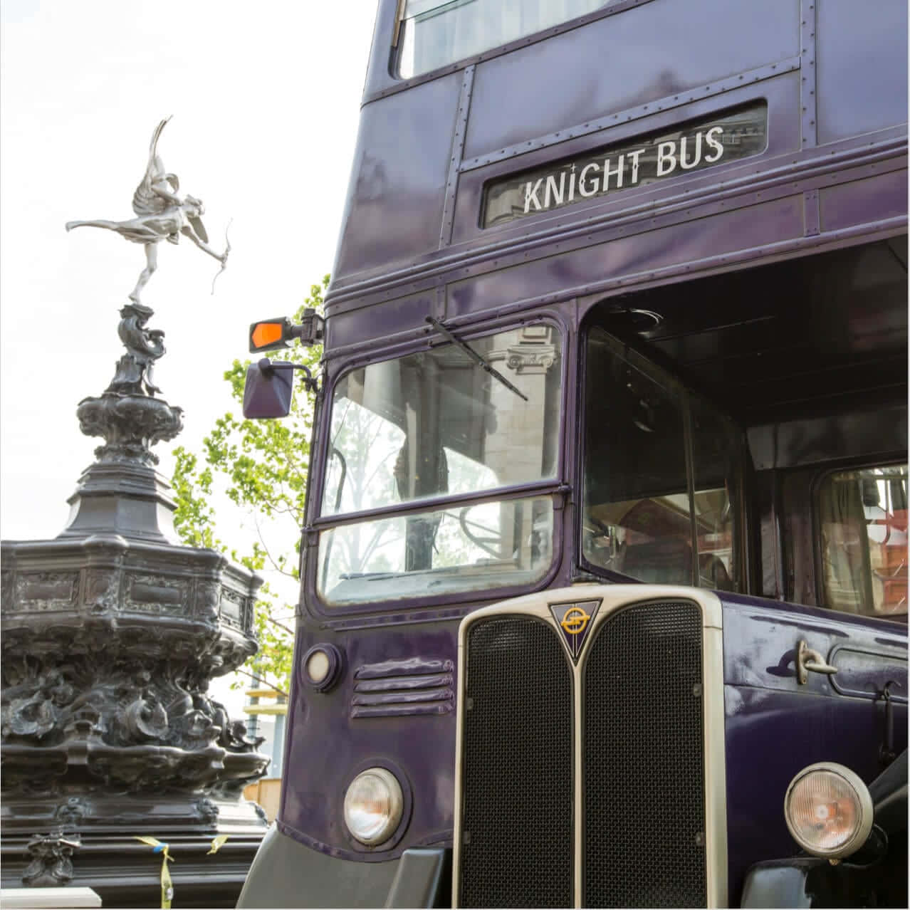 Knight Bus, purple, double-decker bus, SD Desktop Wallpaper