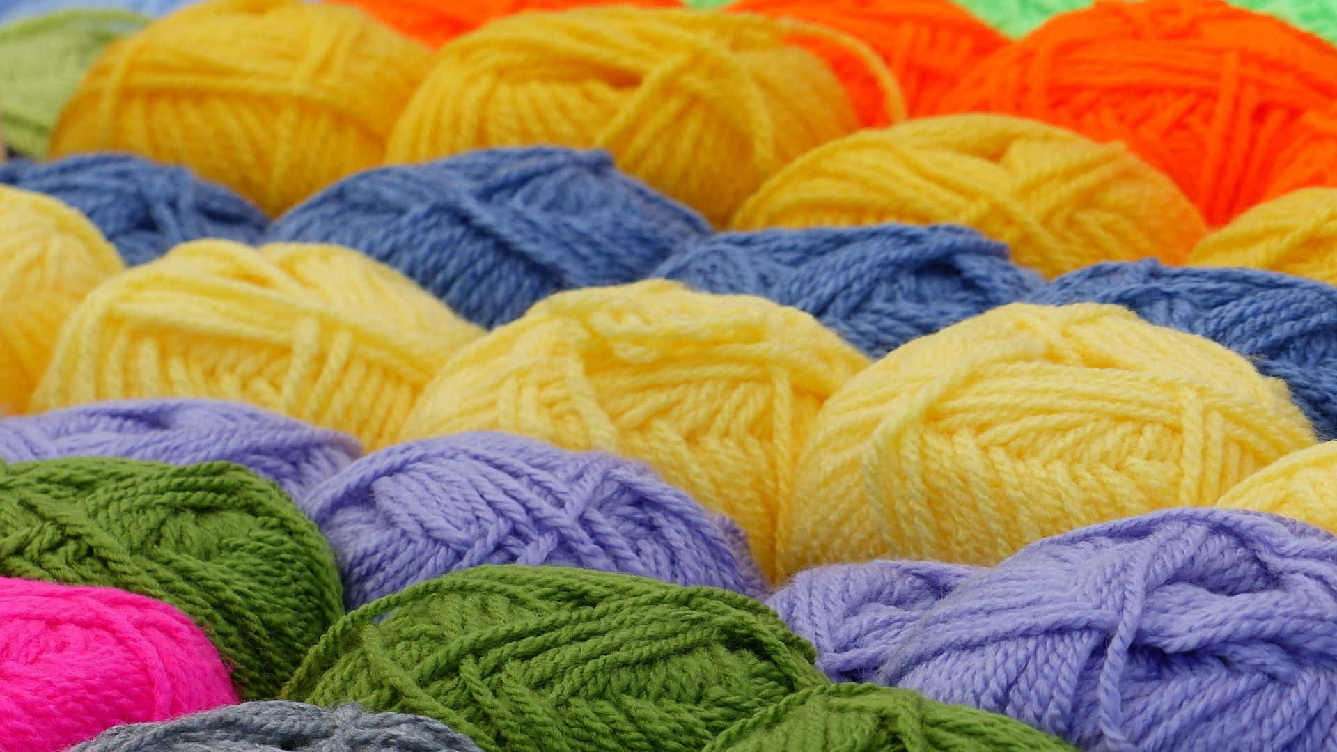 knitting yarns, multicolored yarn balls, textured rainbow pattern, Full HD Desktop Wallpaper