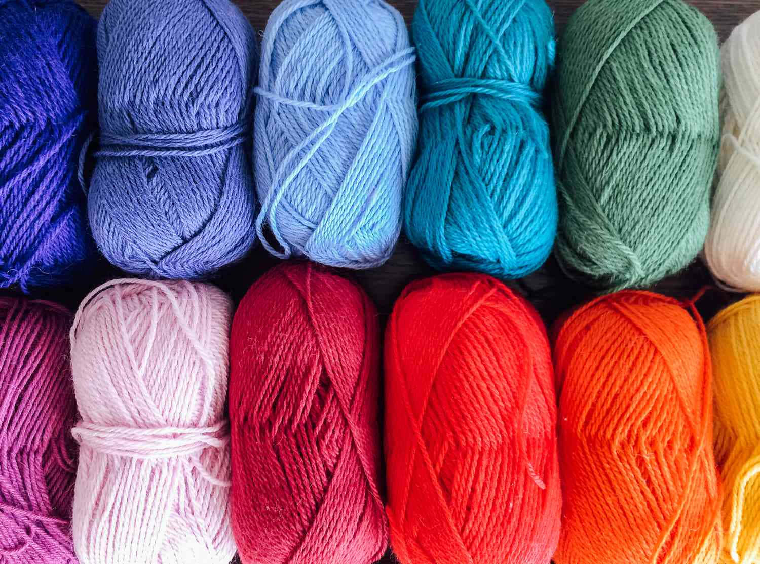 knitting yarn, rainbow hues, skeins, HD Desktop Wallpaper