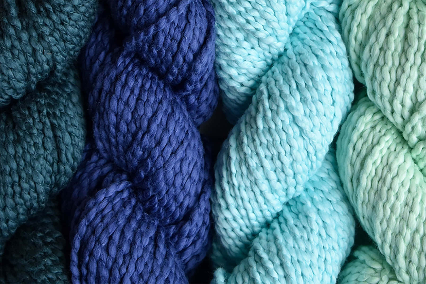 knitting yarns, shades of blue, deep blue teal, HD Desktop Wallpaper