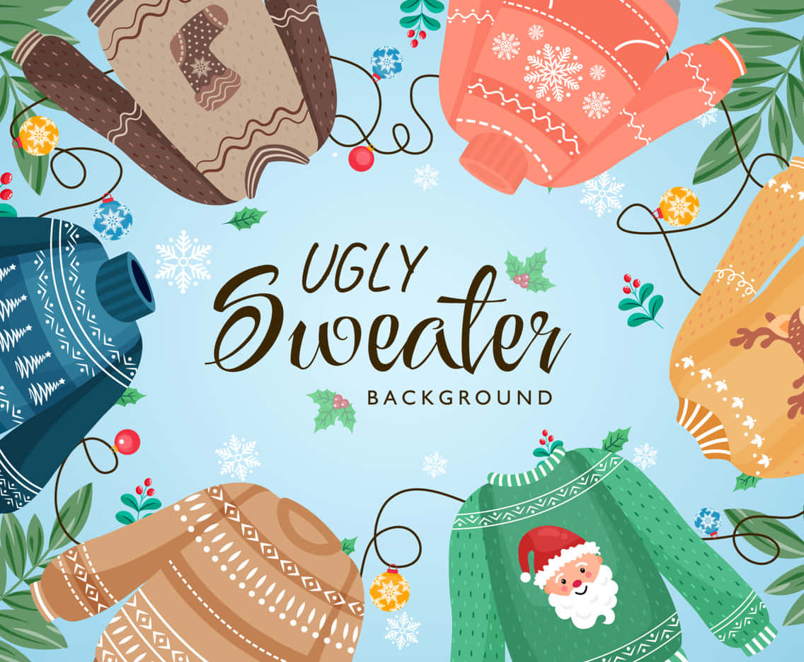 ugly sweaters, radial pattern, colorful cartoon, SD Desktop Wallpaper