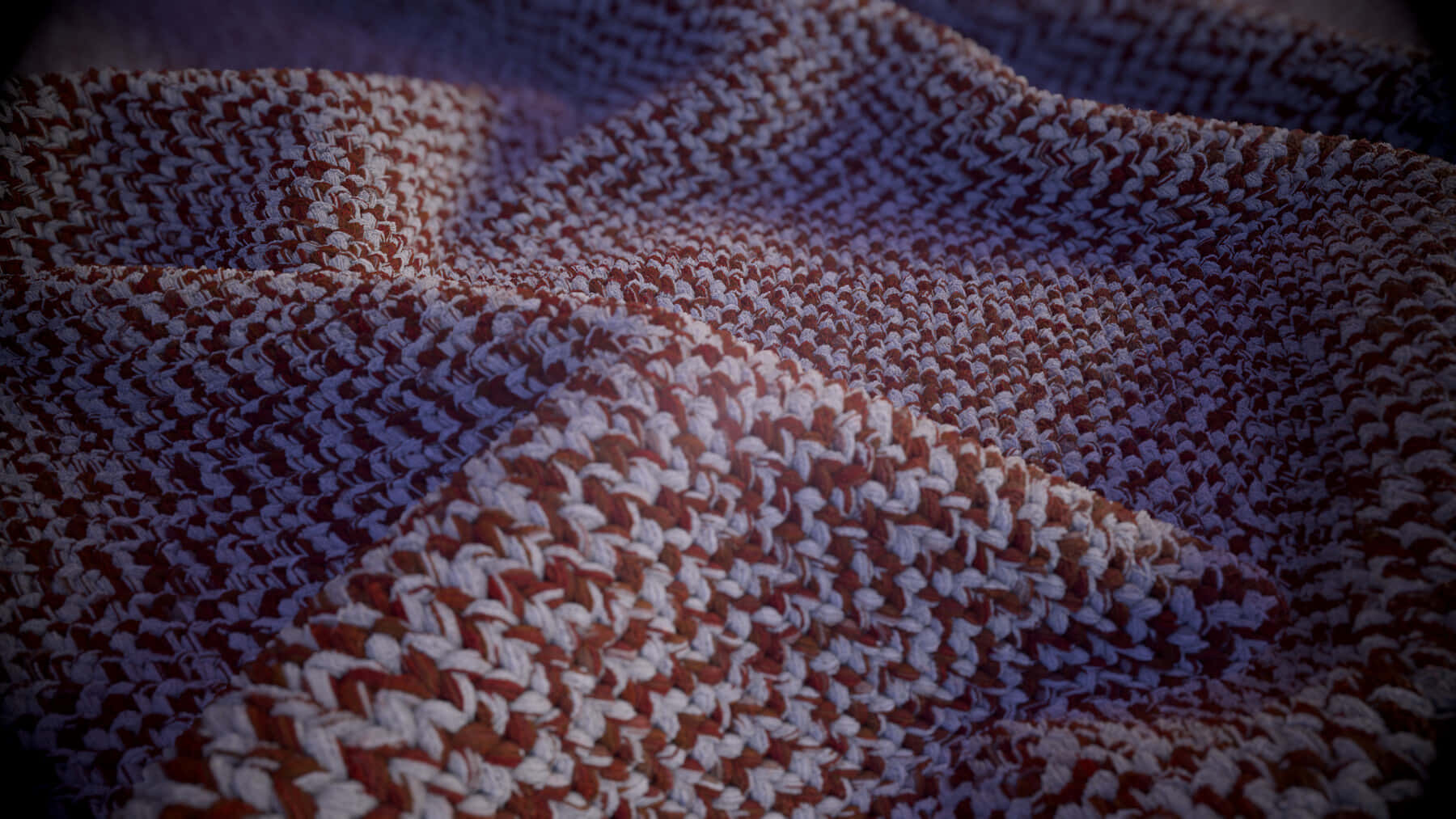 knitted wool texture, red and white woven fabric, soft folds, HD Desktop Wallpaper
