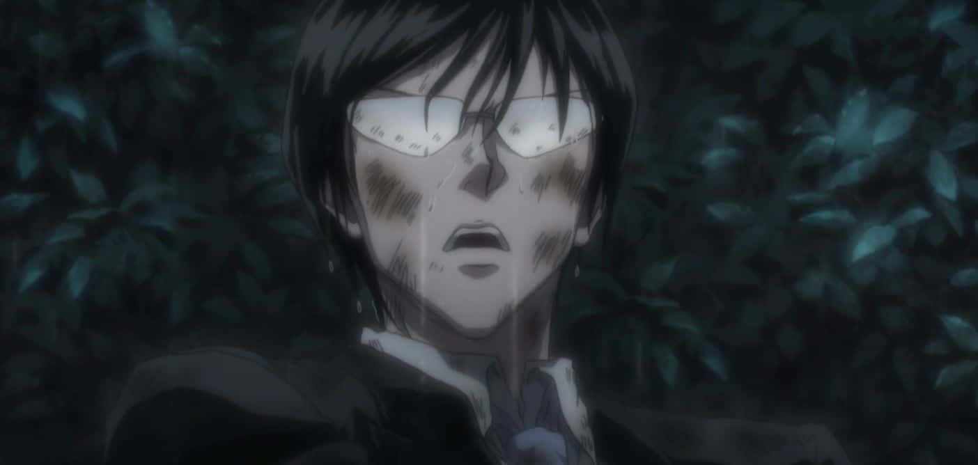 Knov 1404 x 668, anime character, glasses, HD Desktop Wallpaper