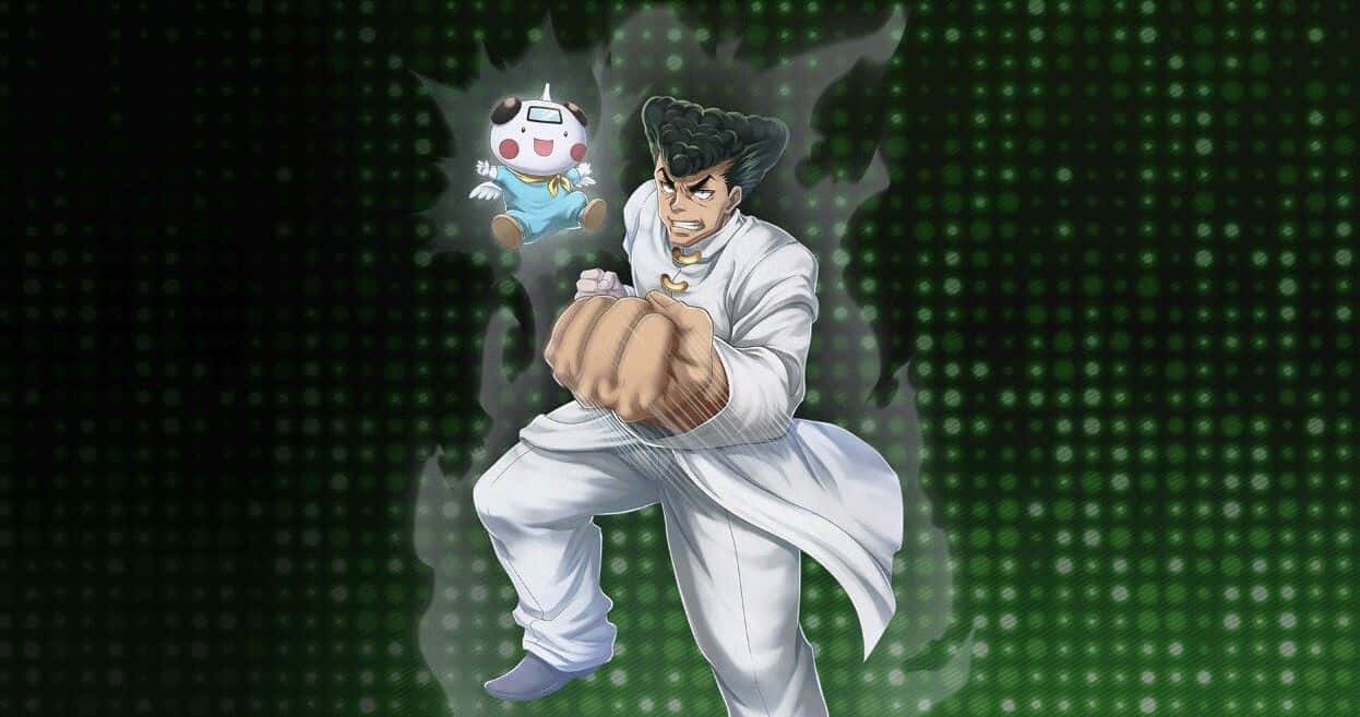 Knuckle Bine, white martial arts gi, floating baby-like creature, SD Desktop Wallpaper