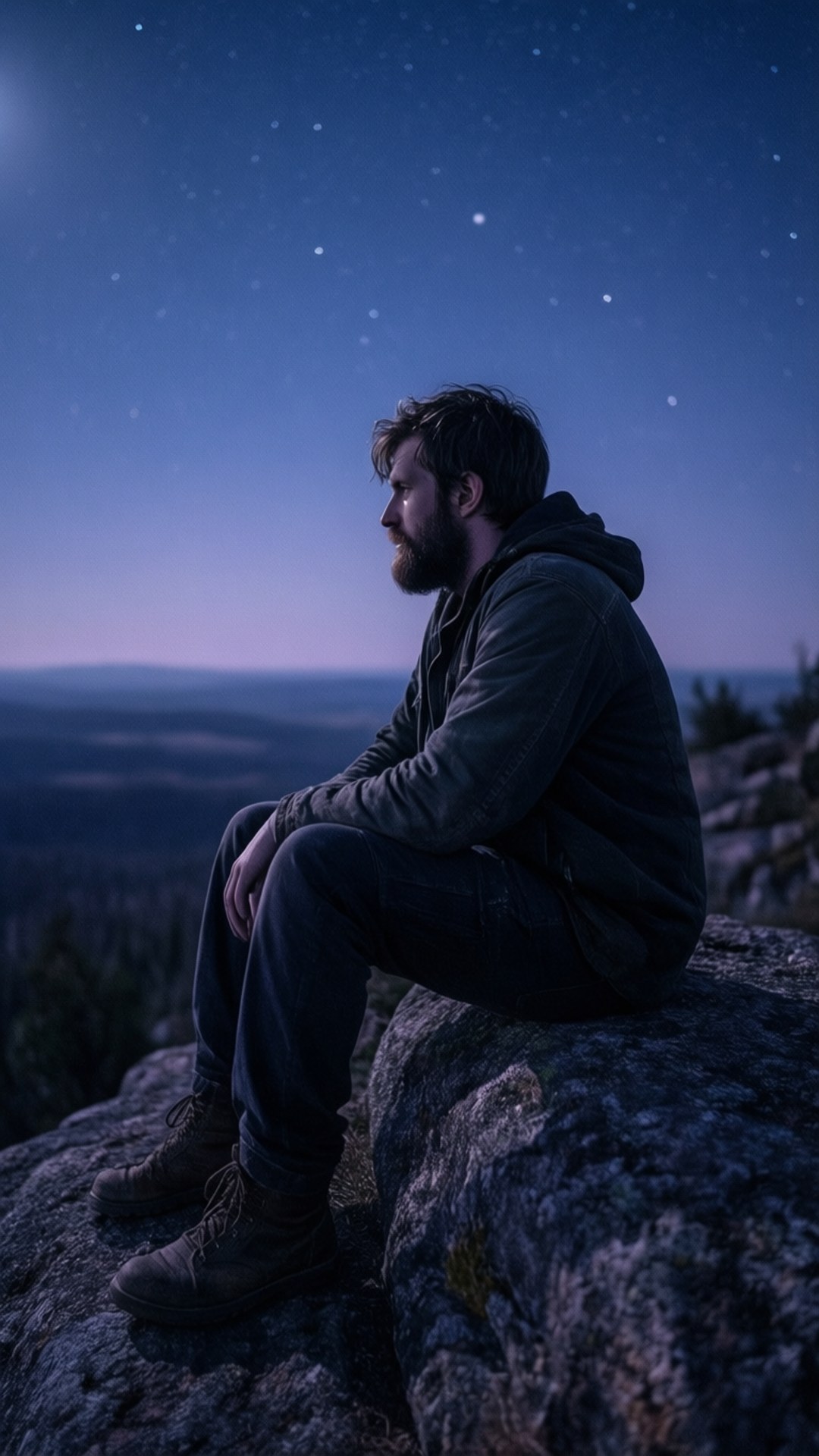 Knuckle Bine, starry night, reflective pose, Full HD Phone Wallpaper