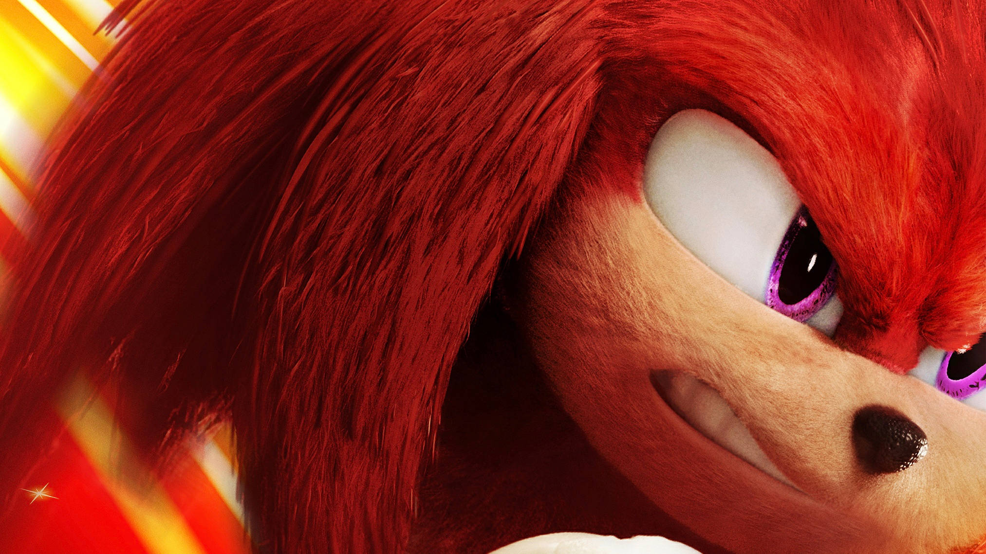 Knuckles The Echidna, purple eyes, fiery red quills, Full HD Desktop Wallpaper
