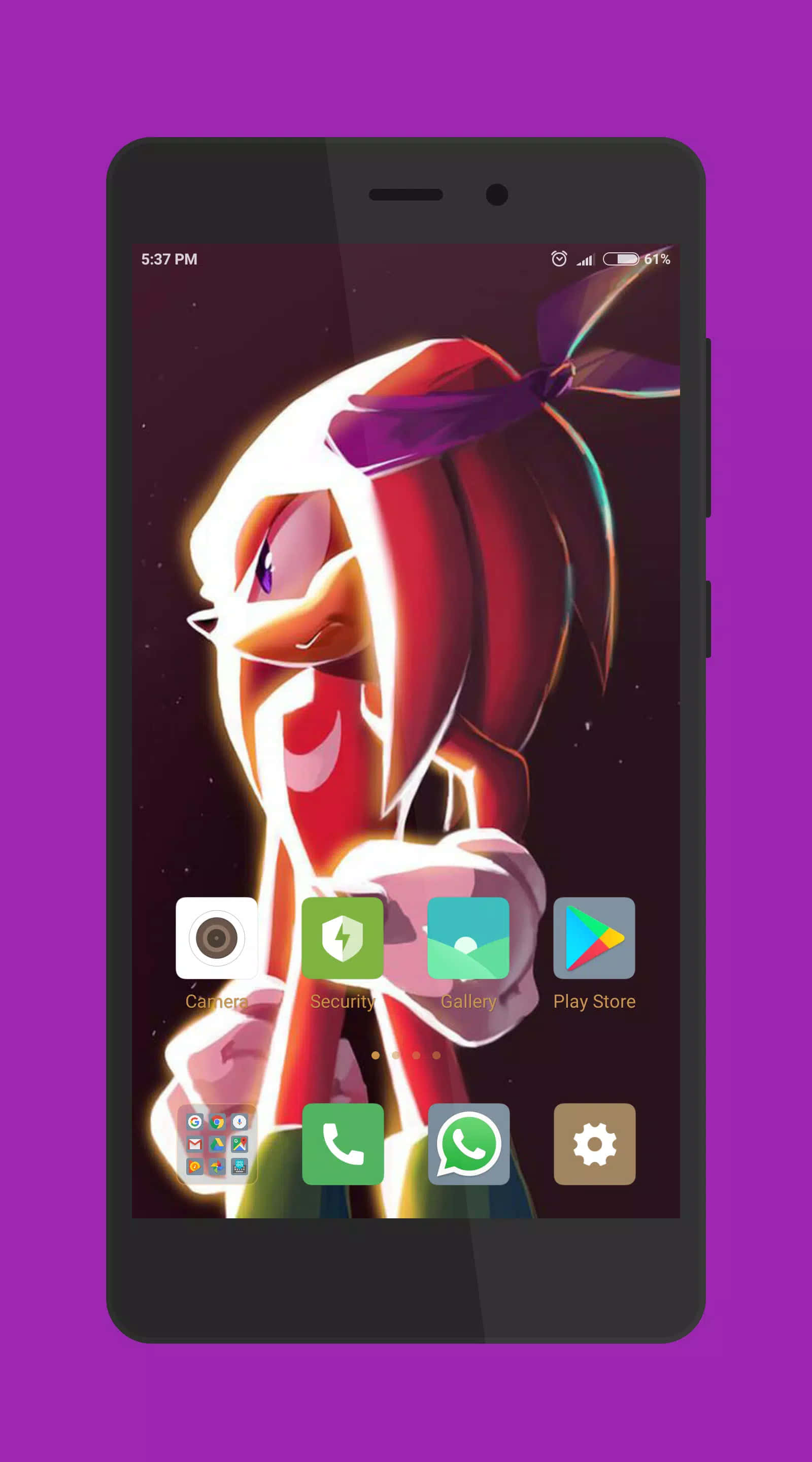 Knuckles The Echidna, red-haired, glowing edges, 2K Phone Wallpaper