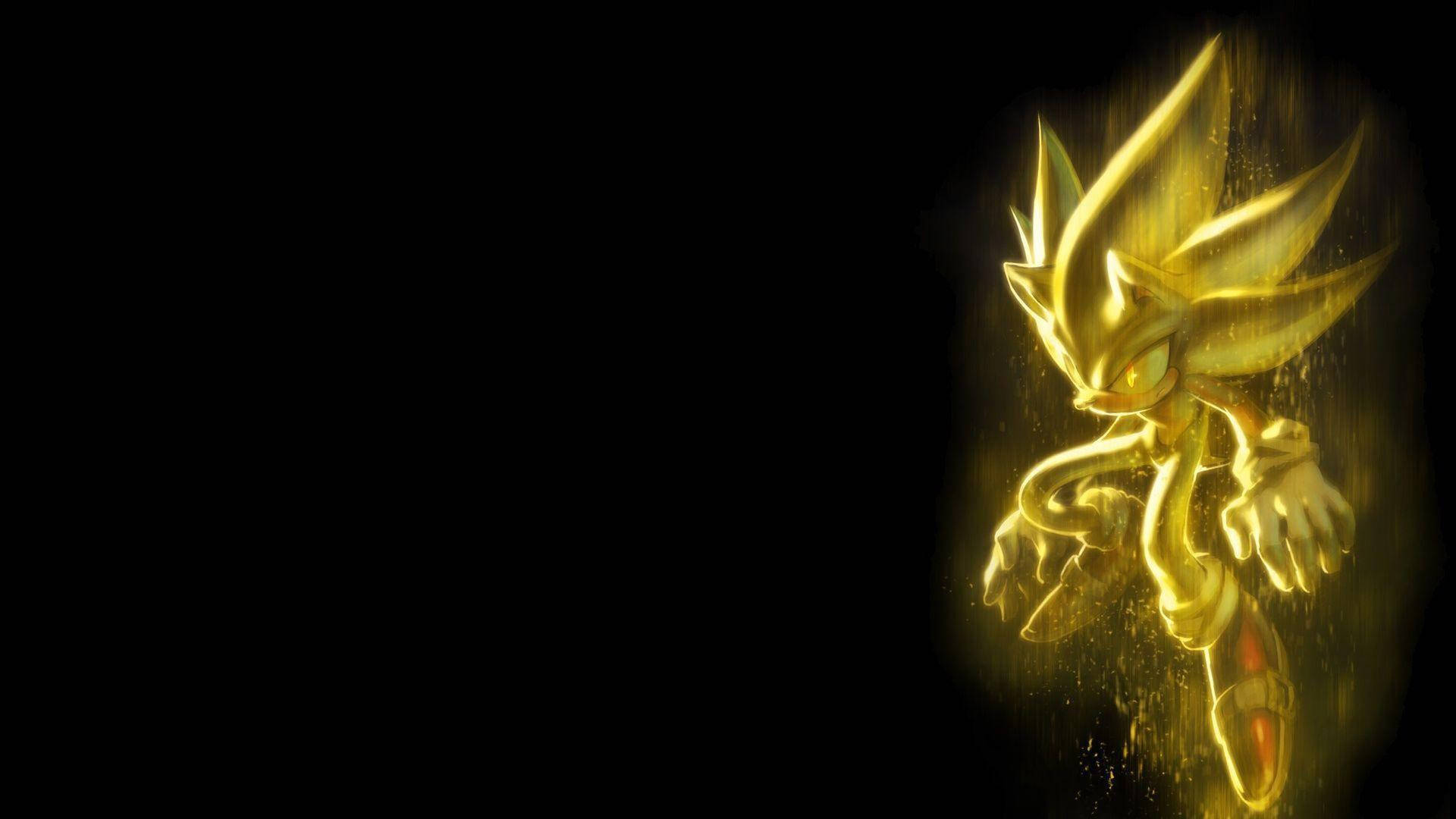 Golden Knuckles The Echidna, golden hedgehog, black void, Full HD Desktop Wallpaper