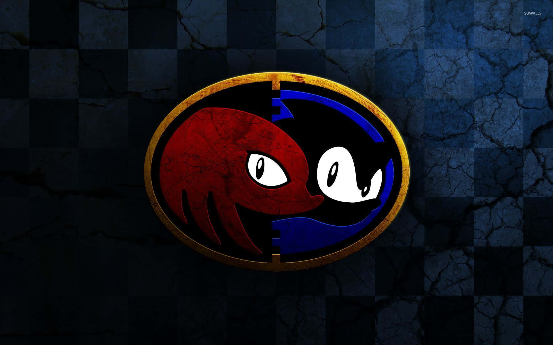 Knuckles, red and blue dragon face, white eyes, Full HD Desktop Wallpaper