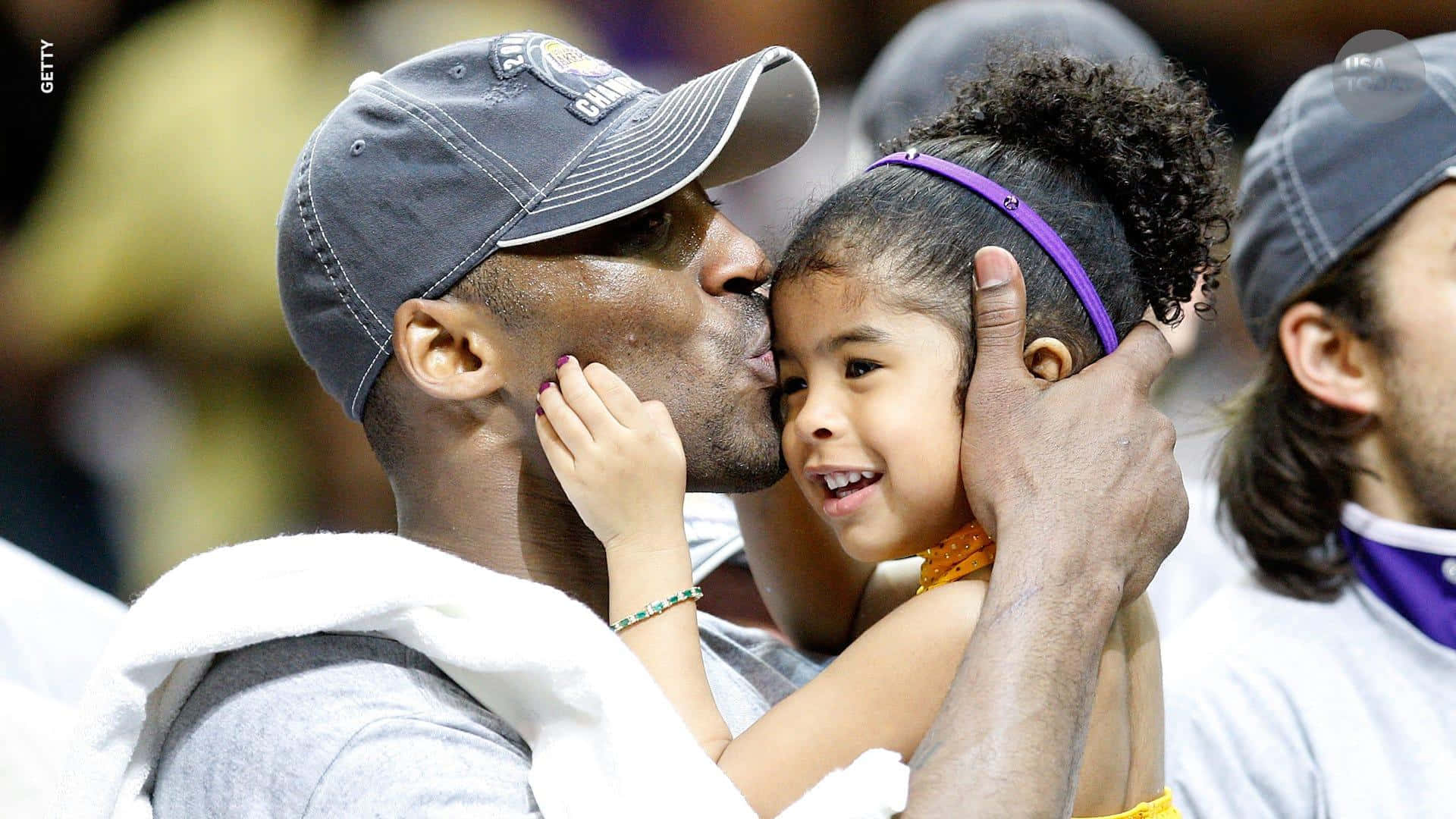 Kobe And Gigi, basketball court, father, Full HD Desktop Wallpaper