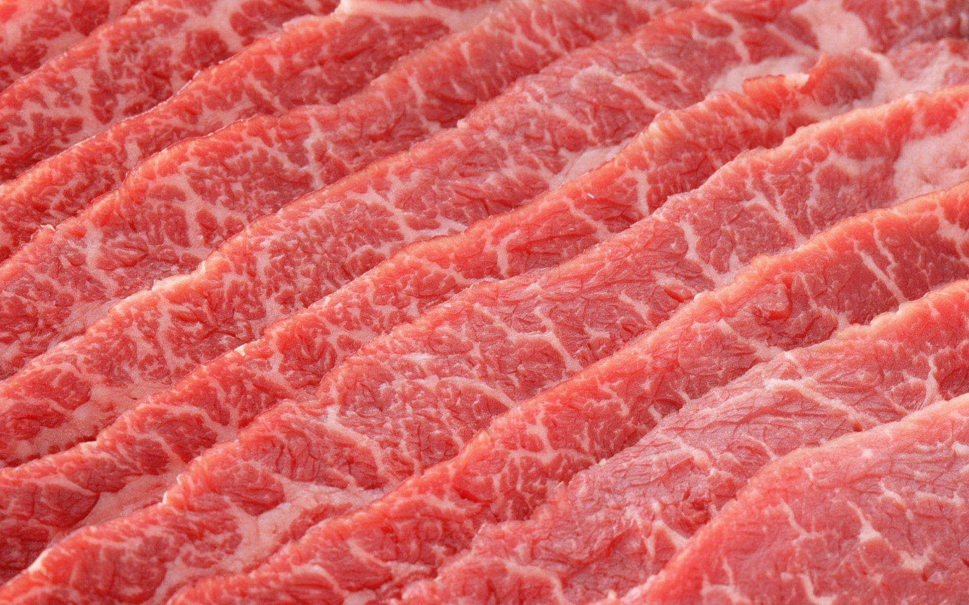 Kobe Beef, thinly sliced raw beef, intricate marbling, Full HD Desktop Wallpaper