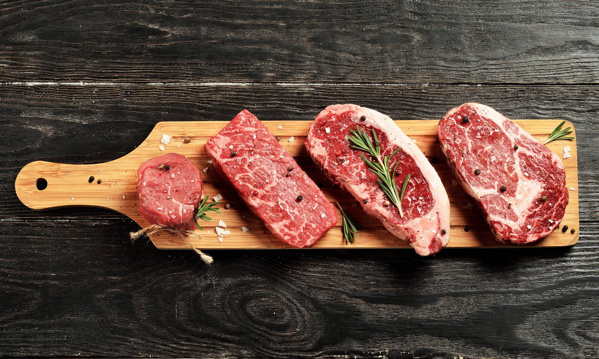 Kobe Beef, rosemary, salt, Full HD Desktop Wallpaper