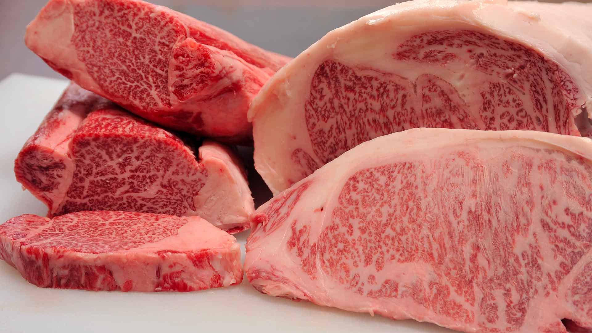 Kobe Beef, marbled beef cuts, rich red meat, Full HD Desktop Wallpaper