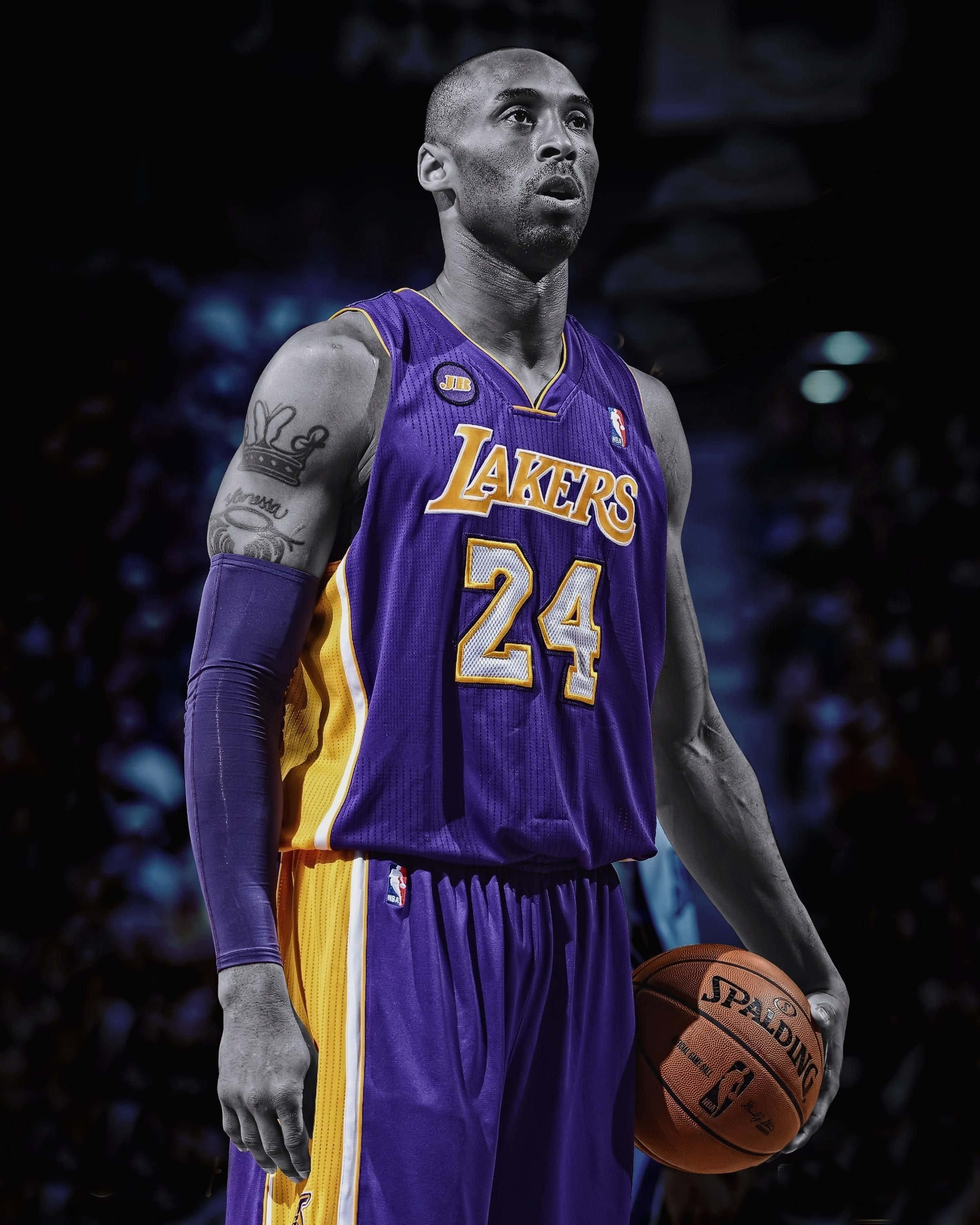 Kobe Bryant, 24 Logo, purple and gold Lakers jersey, 2K Phone Wallpaper
