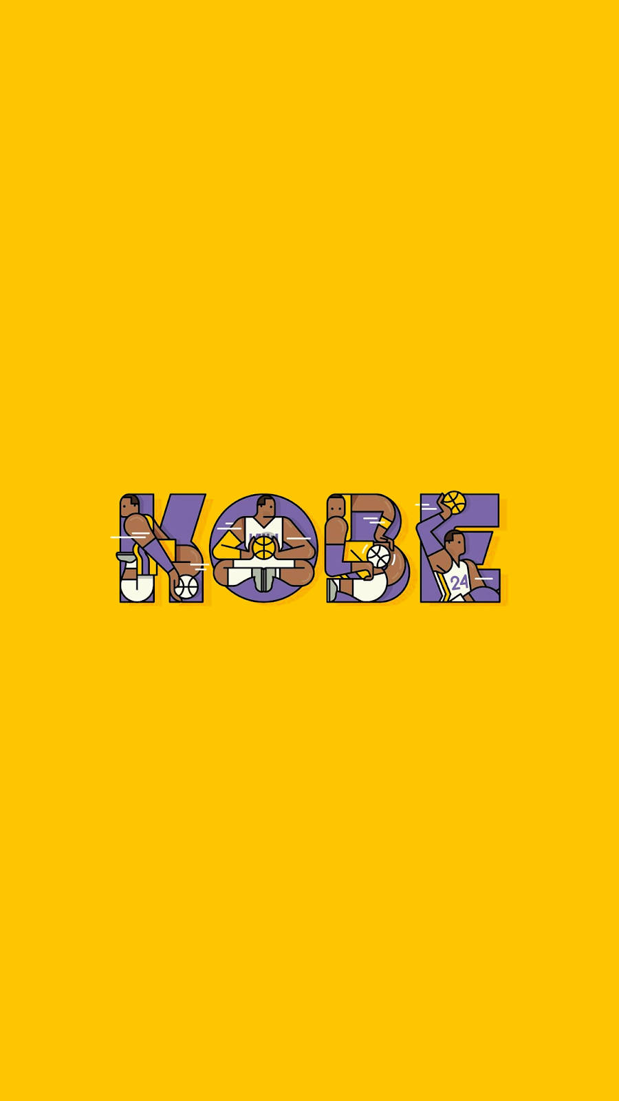 Kobe Bryant, KOBE, Bold yellow background, HD Phone Wallpaper