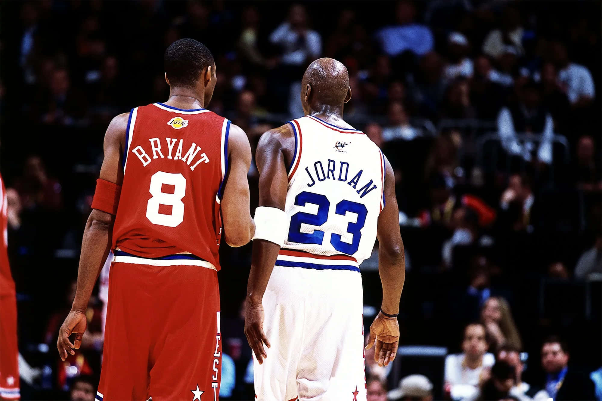 Kobe Bryant, Michael Jordan, court, Full HD Desktop Wallpaper